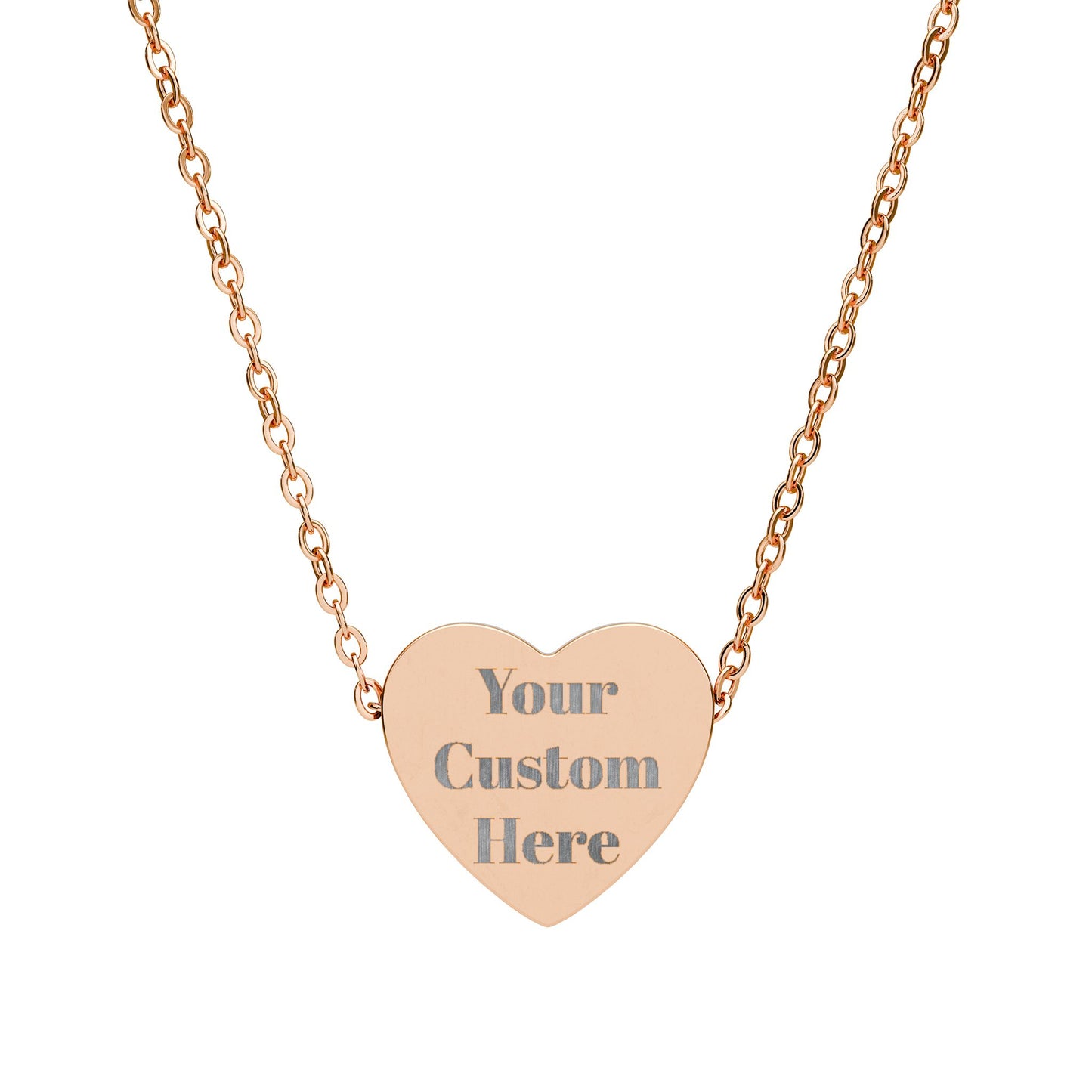 Engravable Heart Necklace – Custom Name or Message Pendant