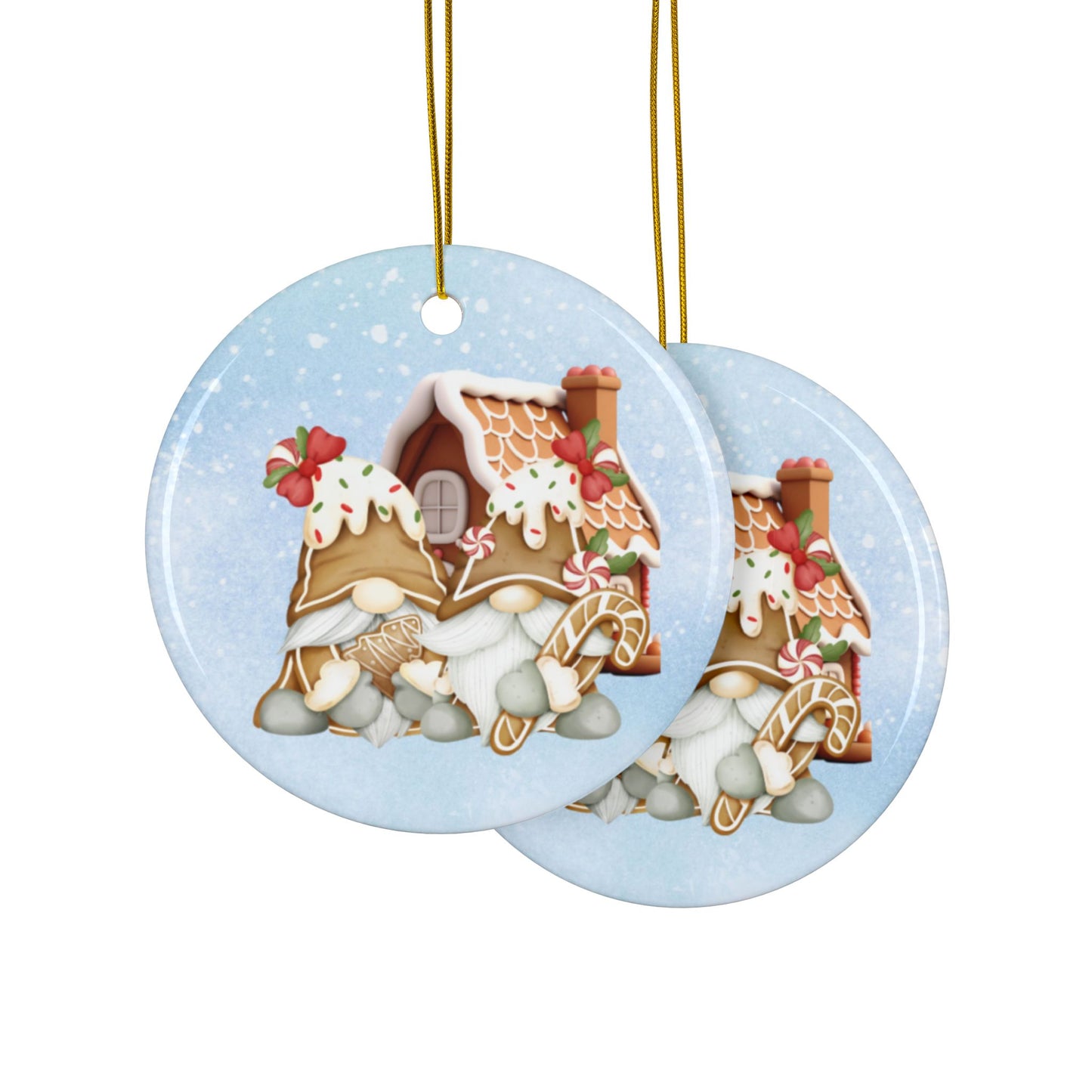 Gingerbread Gnomes | Heirloom Ceramic Ornaments (1pc, 3pcs, 5pcs, 10pcs)