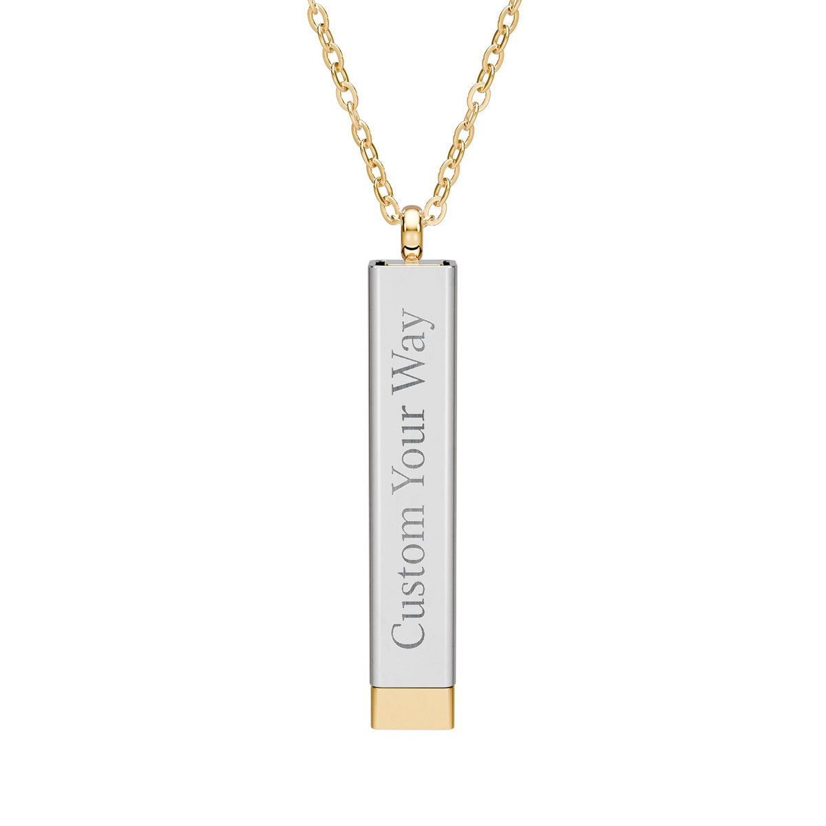Hidden Message Sliding Bar Necklace | Engravable Personalized Name Pendant