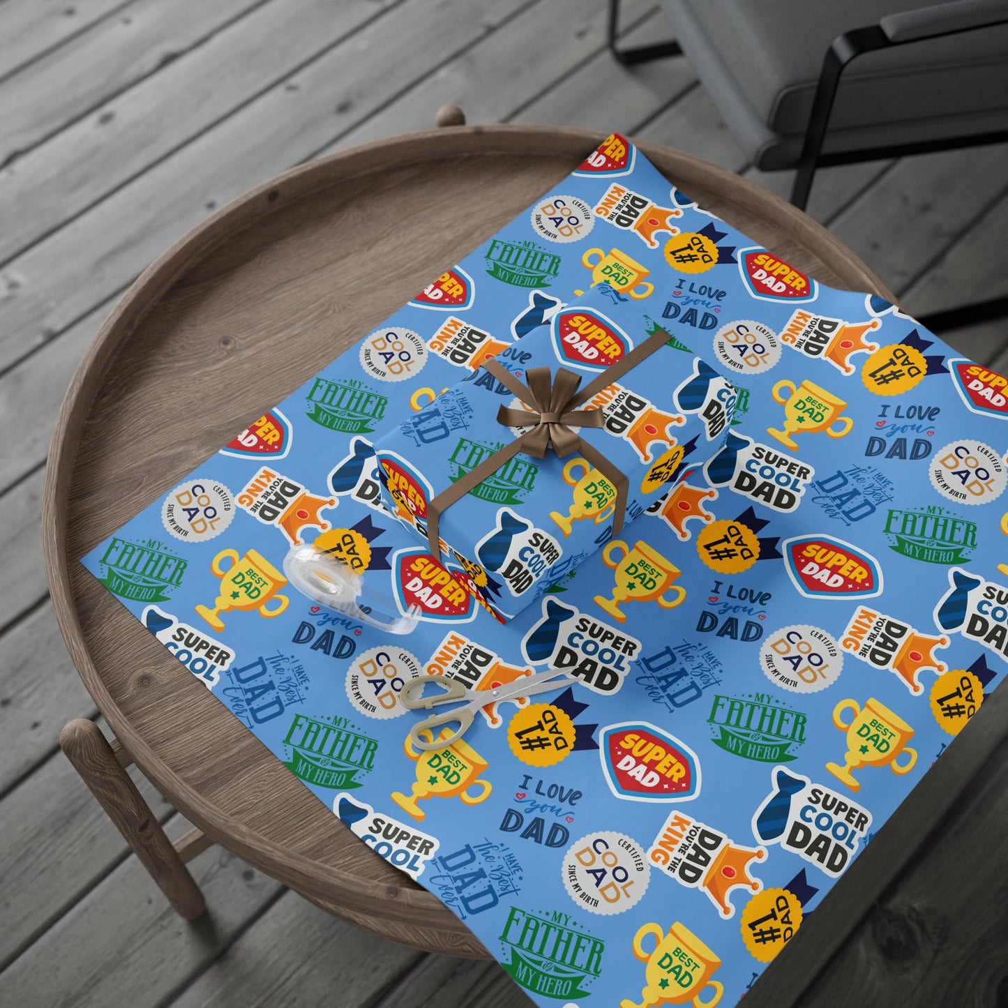 BEST DAD (Blue) | Fun Dad Quotes Wrapping Papers