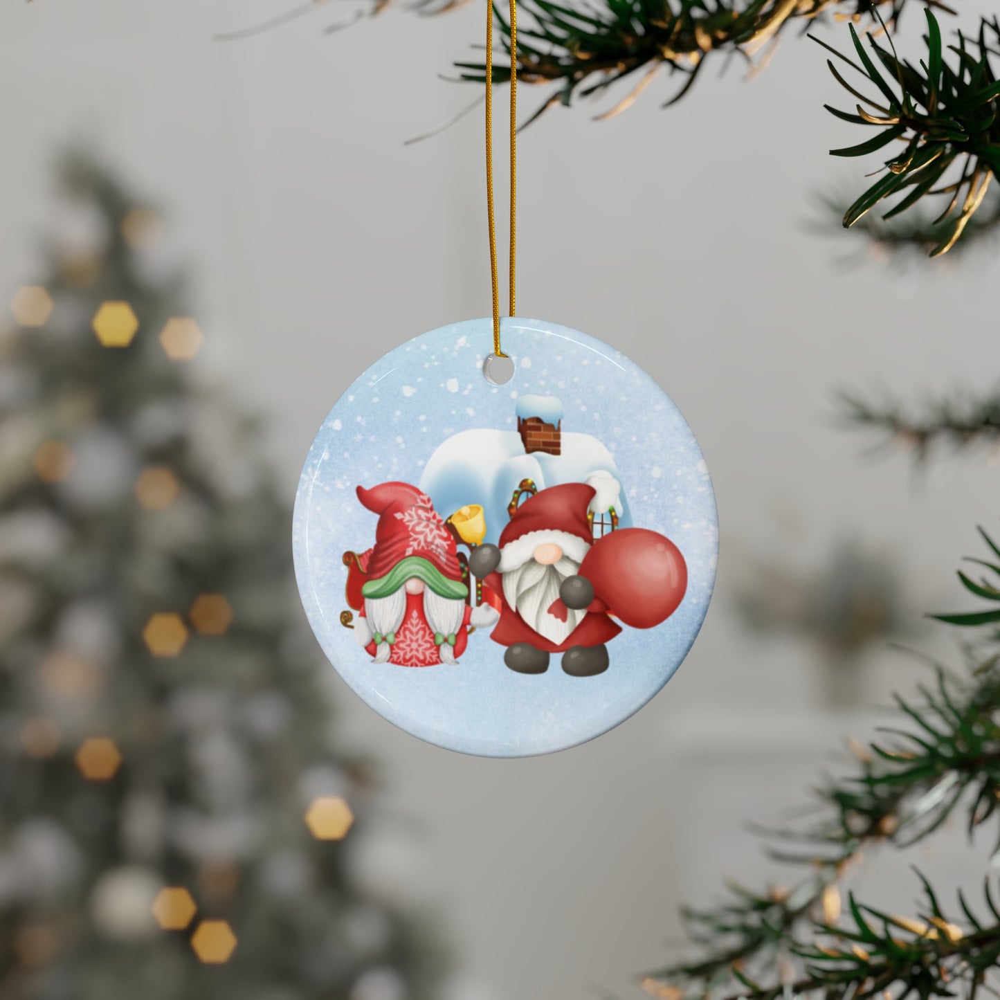 Gnome Claus and Mrs. Claus | Heirloom Ceramic Ornaments (1pc, 3pcs, 5pcs, 10pcs)