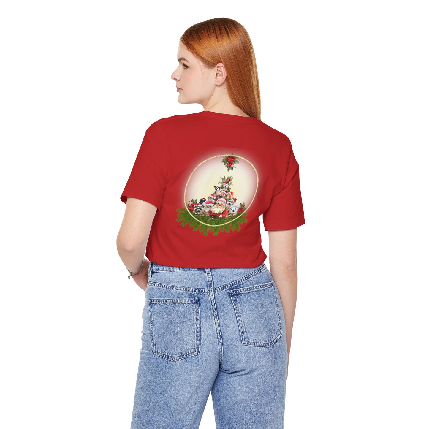 Santa and Critters / Christmas Short Sleeve Tee | Unisex Jersey