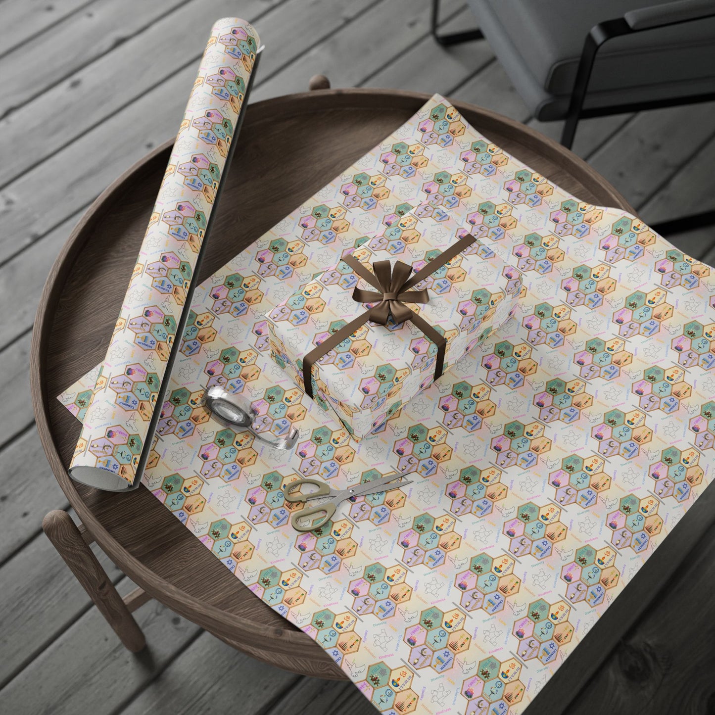 Wrapping Paper Set - Festival of Lights Winter Celebrations Coexist Love All Holidays with Lights