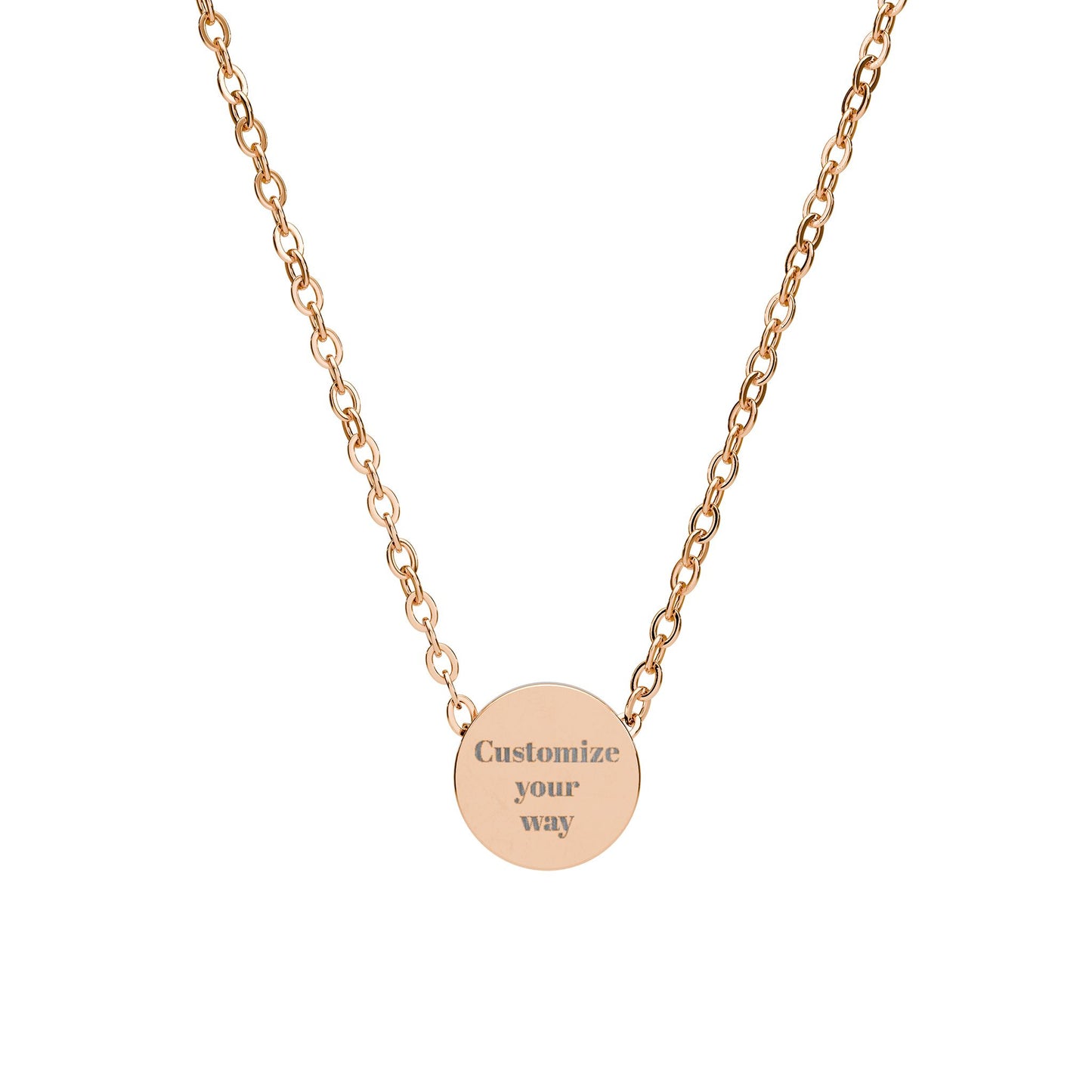 Customize Mini Engraved Circle Necklace — Personalized Disc Pendant Jewelry