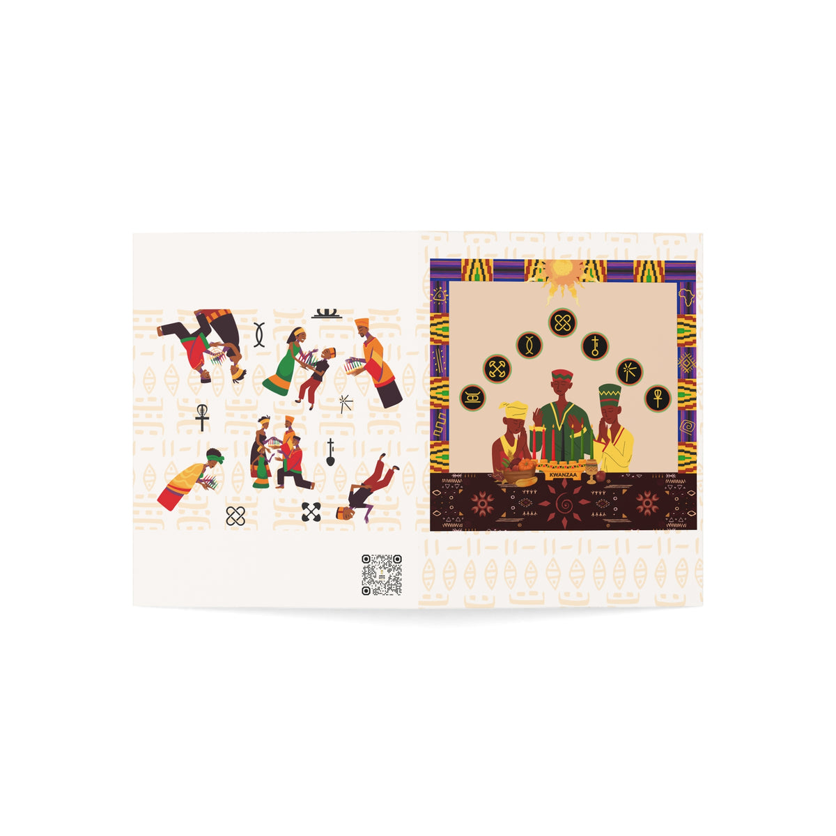 Joy of Kwanzaa | Kwanzaa Community Celebration | Afrocentric Family Unity Design | Personalized Greeting Cards (1, 10 pcs)