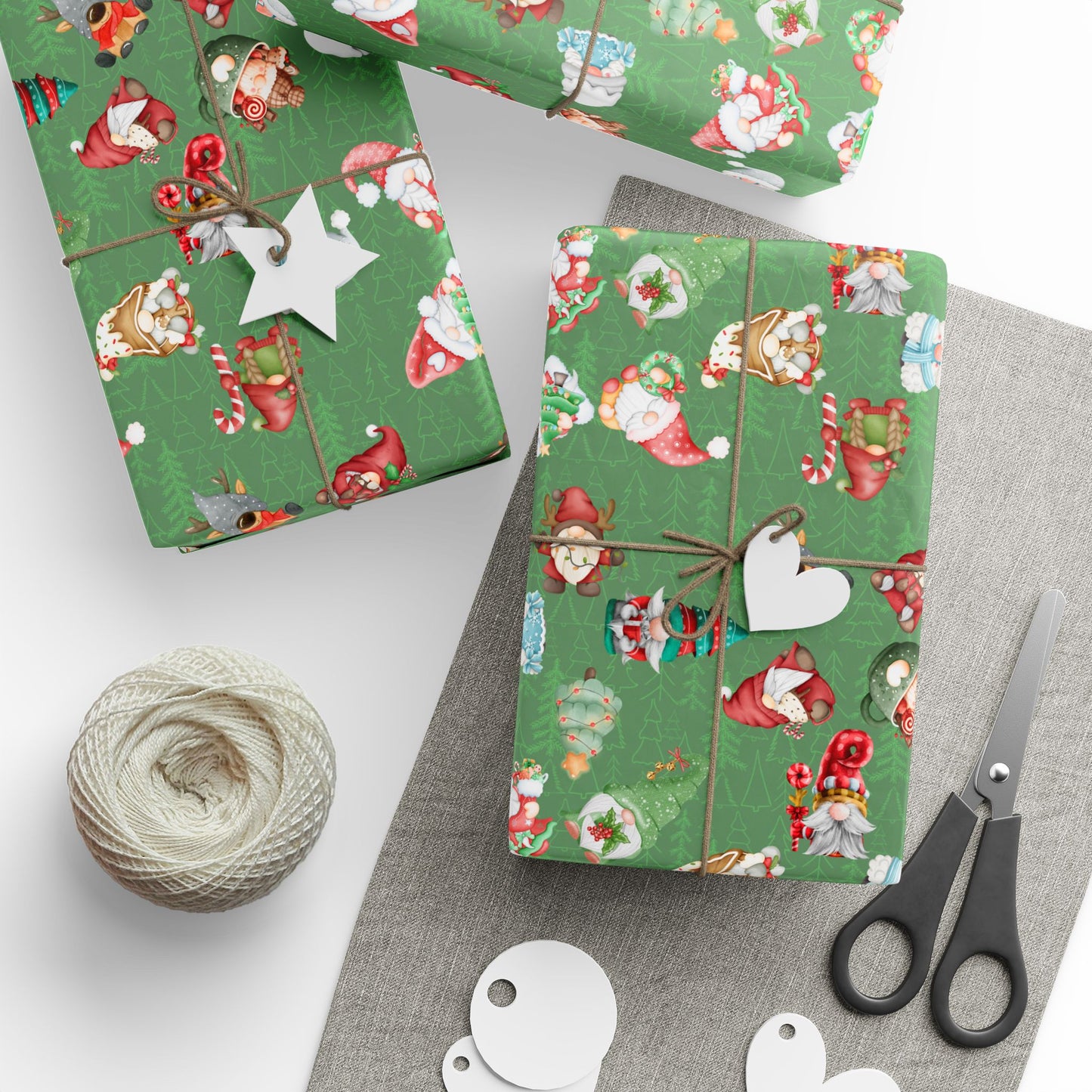 Wrapping Papers - Gnomemas Eve Delightful Gnomes Holiday Best Design