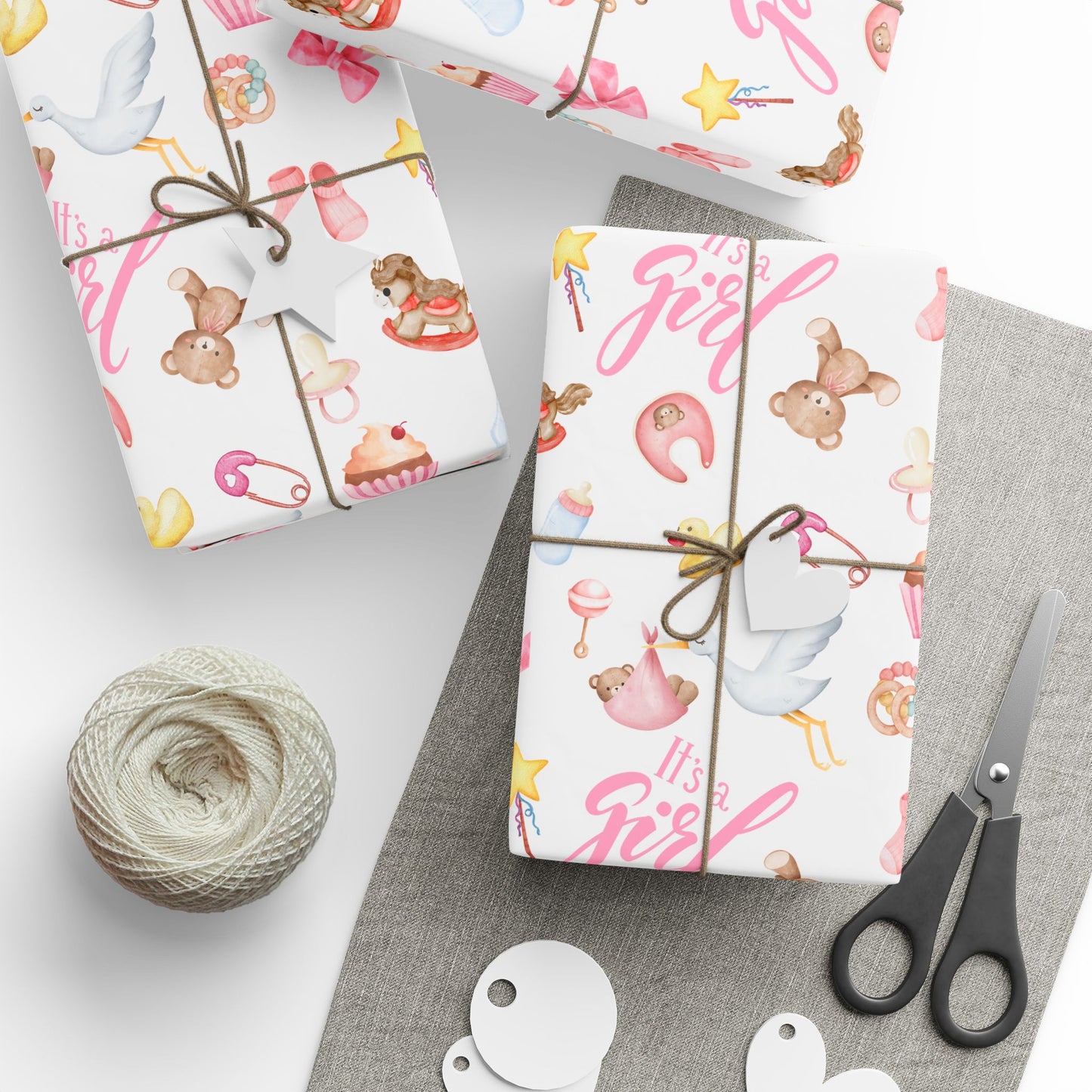 New Baby Wrapping Paper — "It’s a Girl" | Baby Shower Gift Wrap