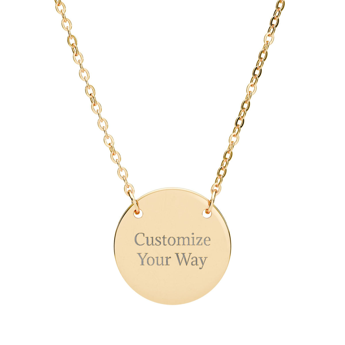 Engravable Circle Necklace | Customize Your Way | Personalized Round Pendant Jewelry