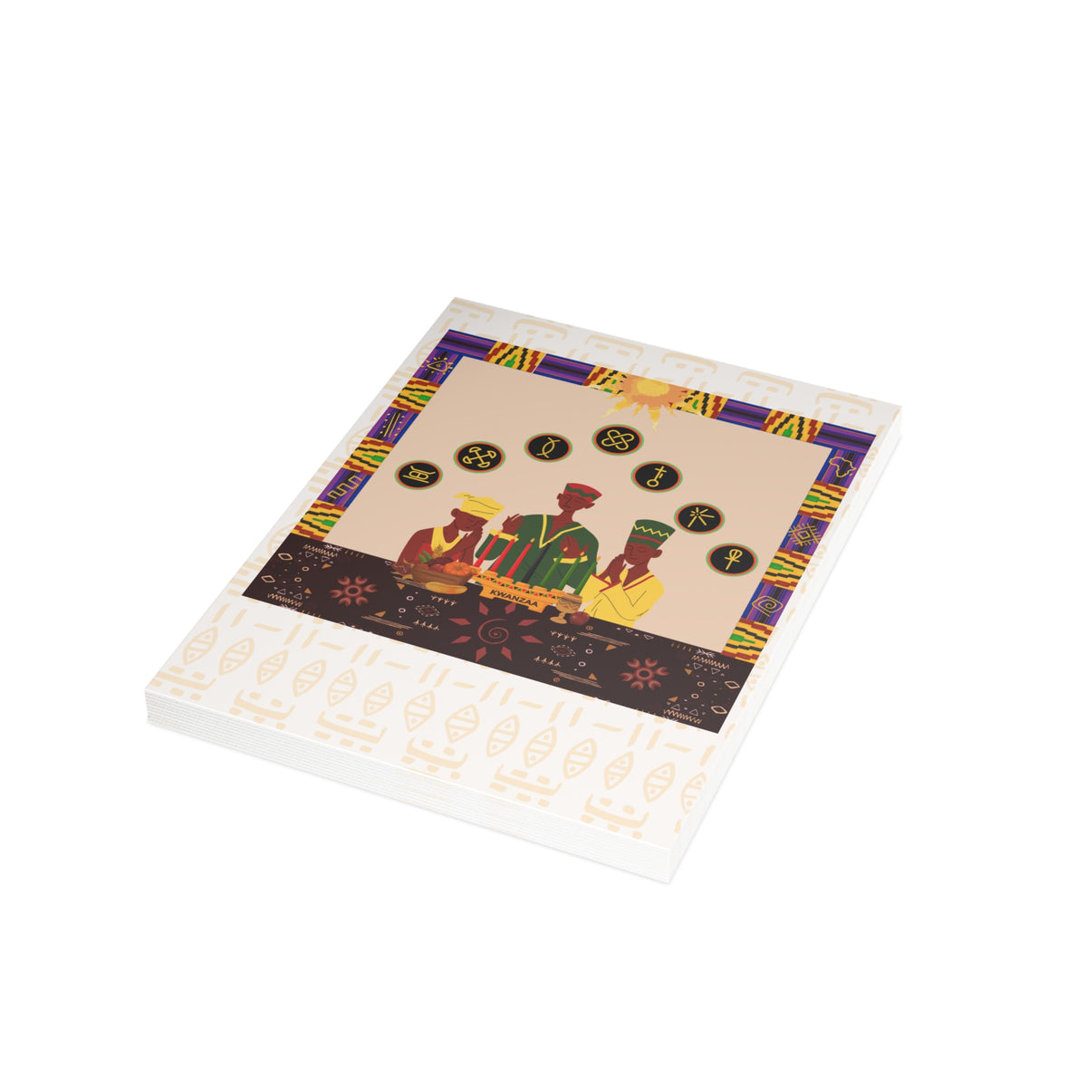 Joy of Kwanzaa | Kwanzaa Community Celebration | Afrocentric Family Unity Design | Personalized Greeting Cards (1, 10 pcs)
