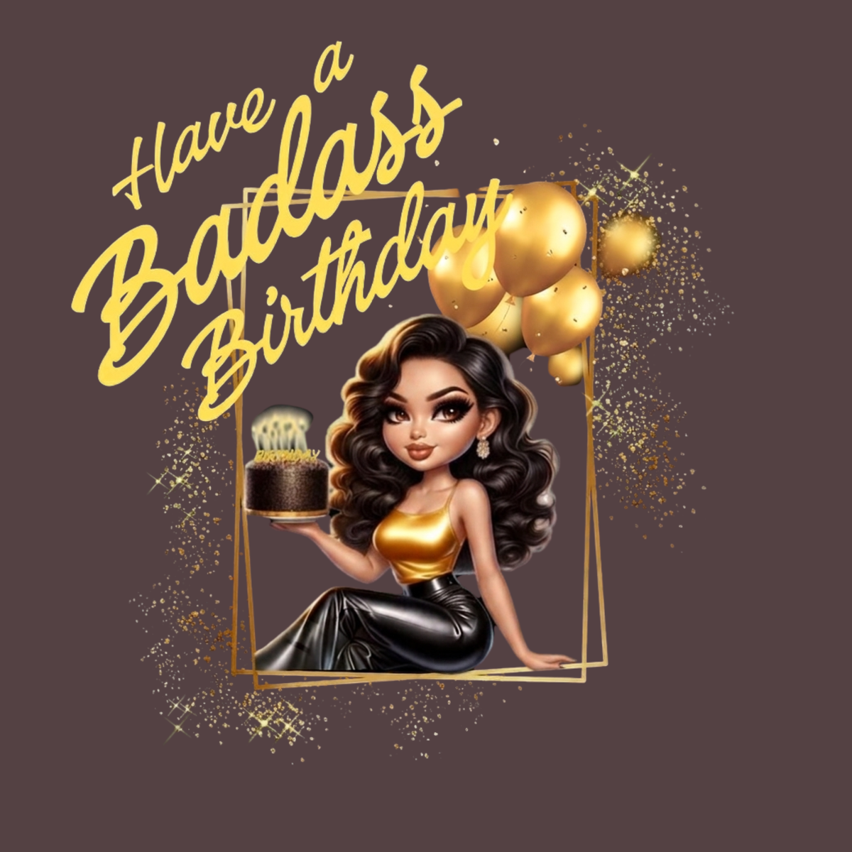 Badass Birthday (Queen) Cards | Custom B-Day | Unapologetic Black (1, 10 pcs)