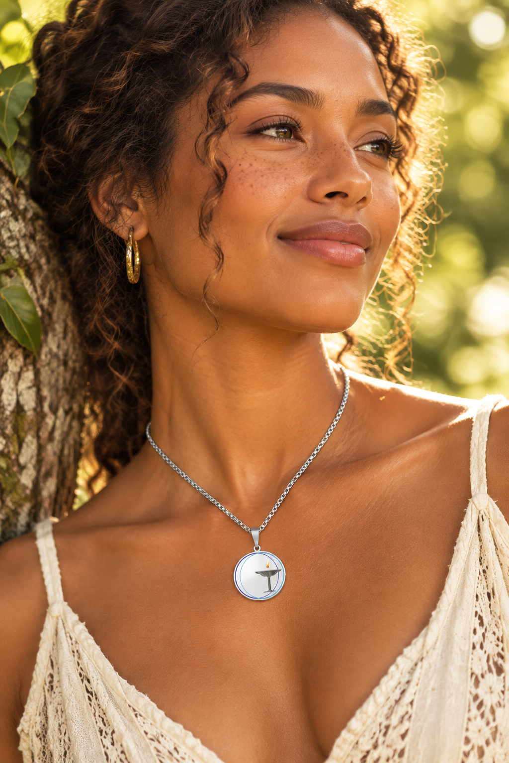 Flame Chalice Pendant Necklace