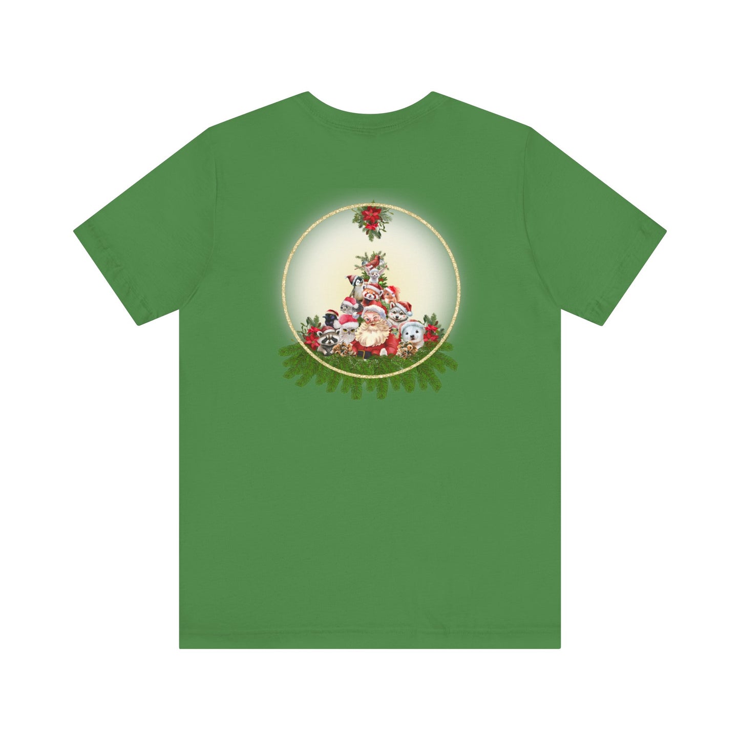 Santa and Critters / Christmas Short Sleeve Tee | Unisex Jersey