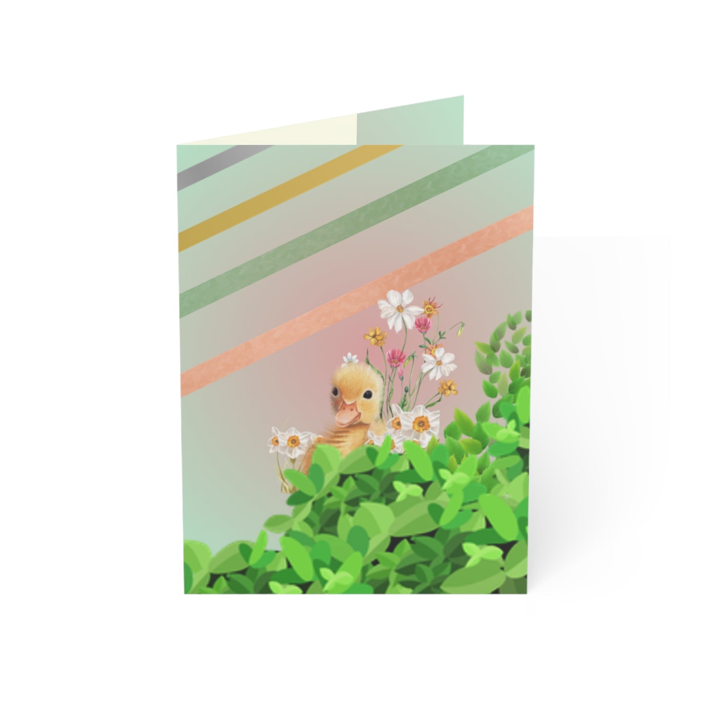 Springtime Duckling Greeting Cards | Cute Easter Customized Note Cards (1, 10 pcs)