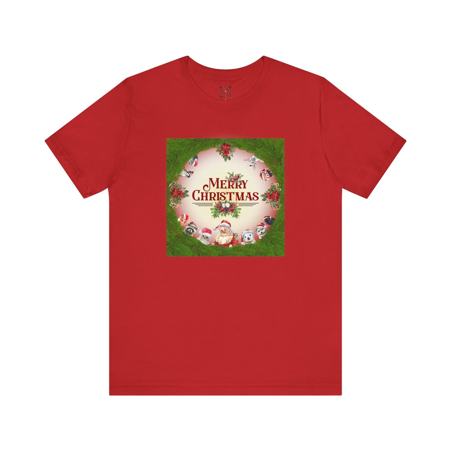 Santa and Critters / Christmas Short Sleeve Tee | Unisex Jersey