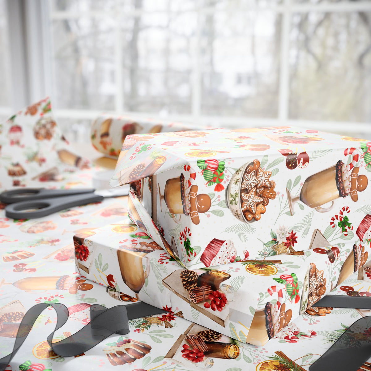 Sweet Holidays | Sugar and Spice of the Season | Festive Patterns Wrapping Paper