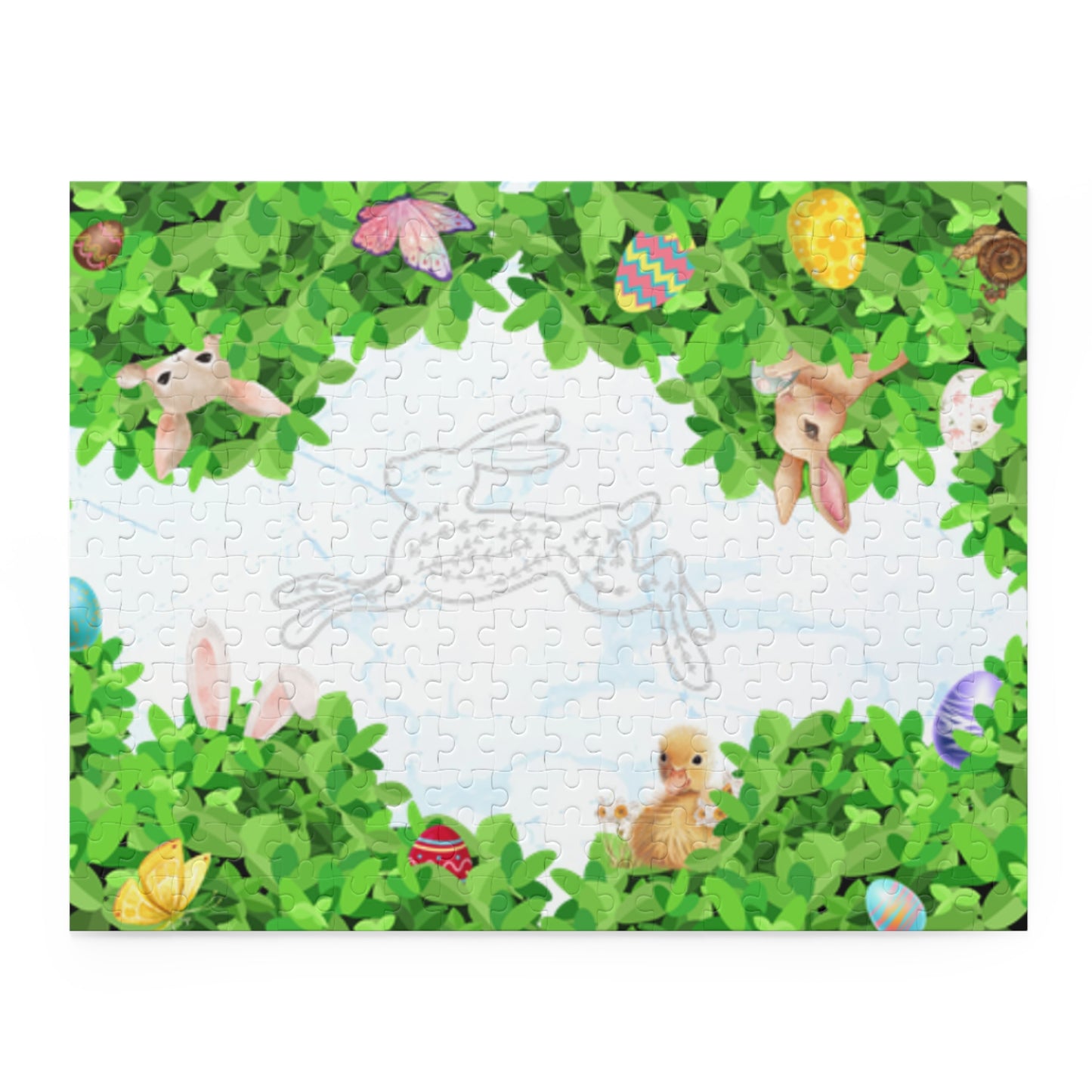 Spring Egg Hunt Puzzle — 252/500-Piece Jigsaw with Bunnies & Duckling