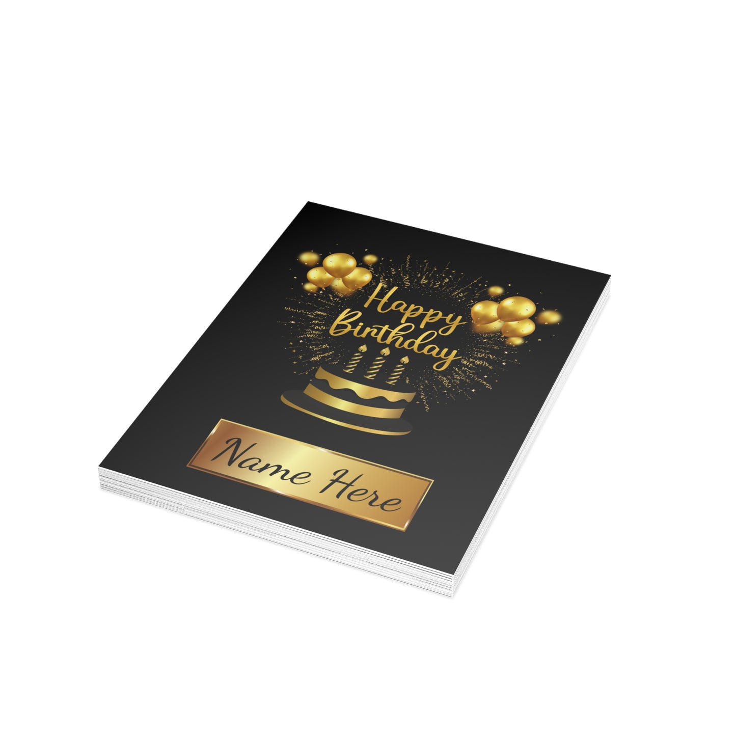 Birthday of Gold Cards | Custom B-Day | Notes from the Heart (1, 10 pcs)