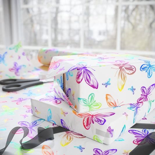 Butterfly Wrapping Paper — Baby Shower & Toddler Gift Wrap