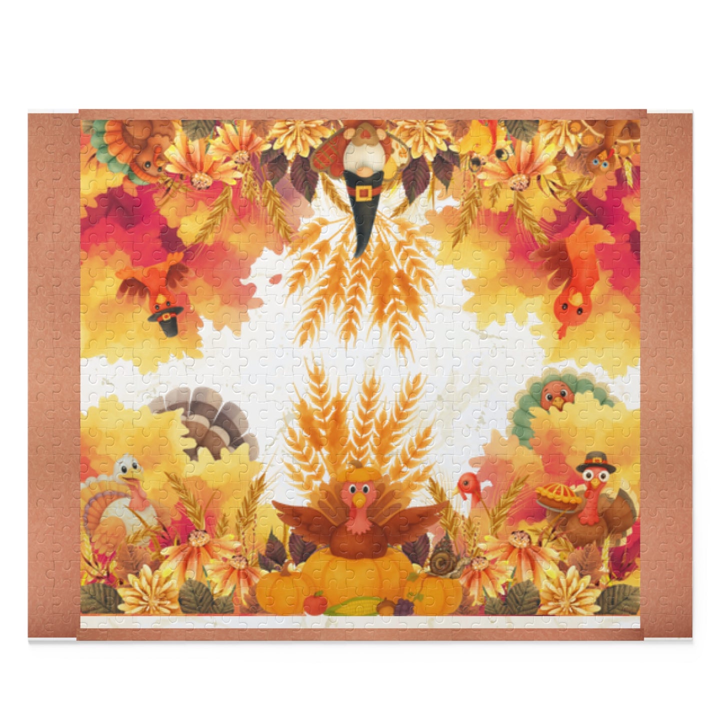 Turkey Hunt Puzzle — 252/500-Piece Jigsaw with Bunnies & Duckling