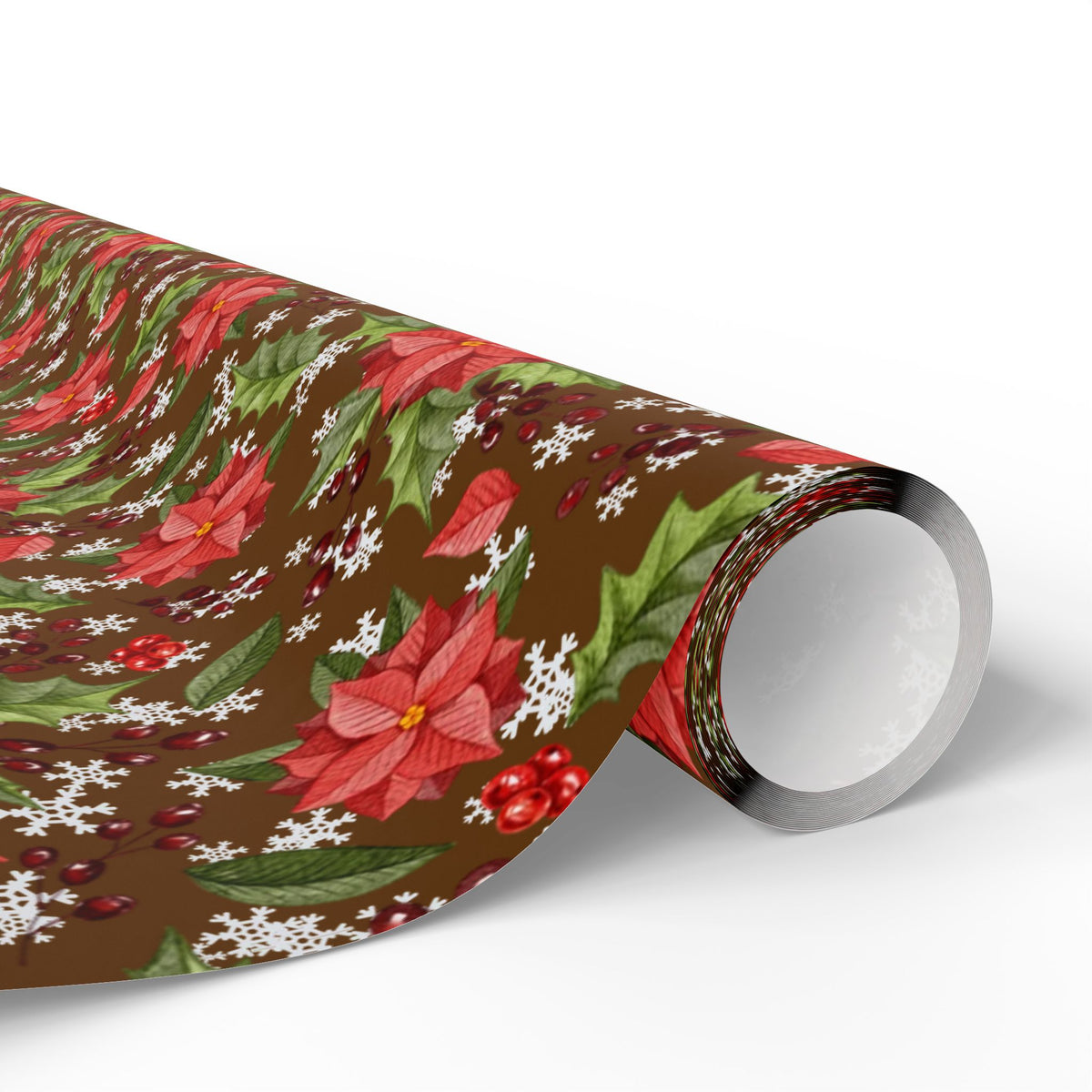 Poinsettia Snow Garden | Holiday Patterns Wrapping Paper