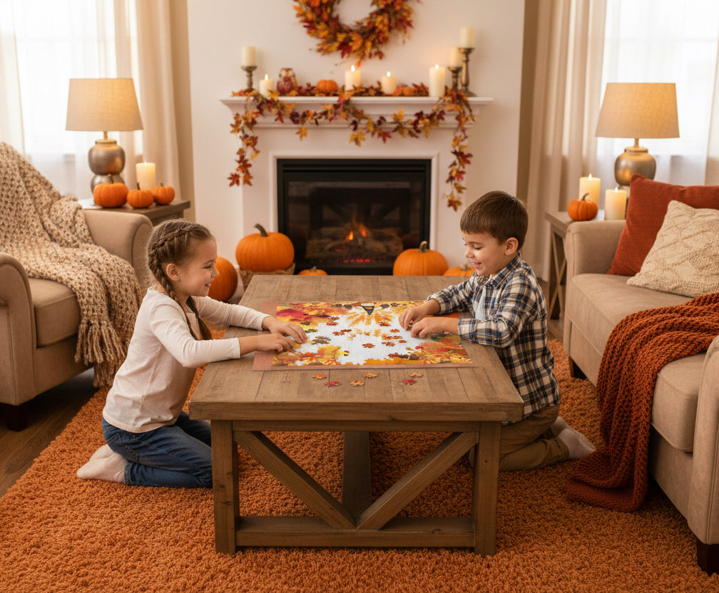 Turkey Hunt Puzzle — 252/500-Piece Jigsaw with Bunnies & Duckling
