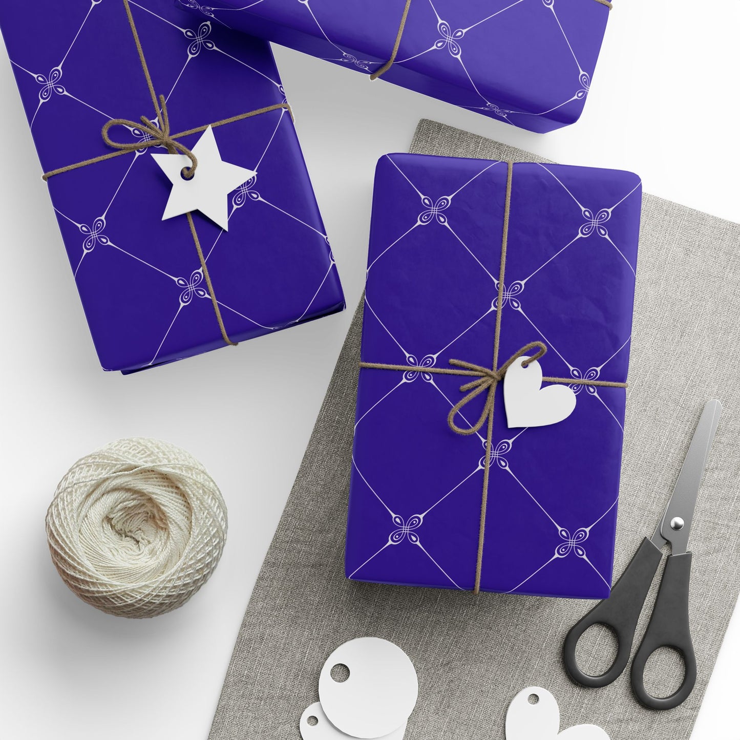 Lattice Navy Wrapping Paper |  Simply Elegance Gift Wrap