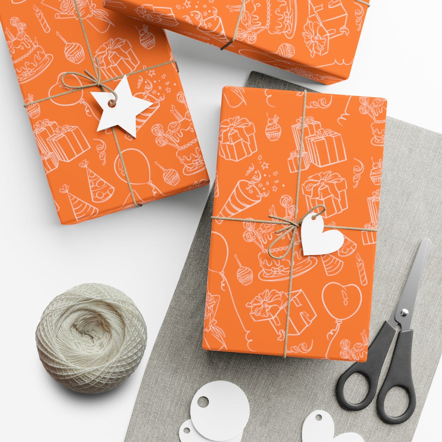 Party Time in Orange Gift Wrap Papers