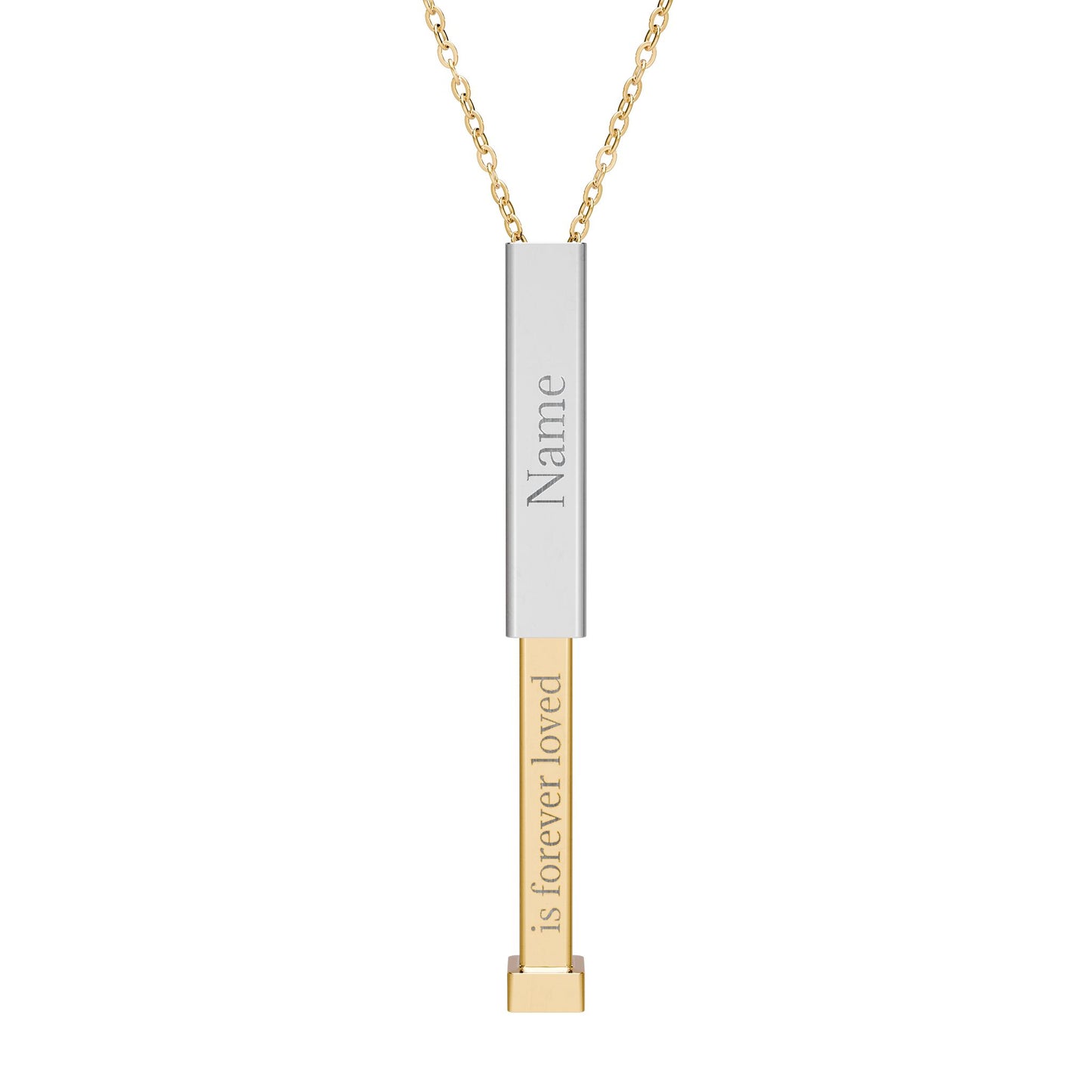 Hidden Message Sliding Bar Necklace | Engravable Personalized Name Pendant