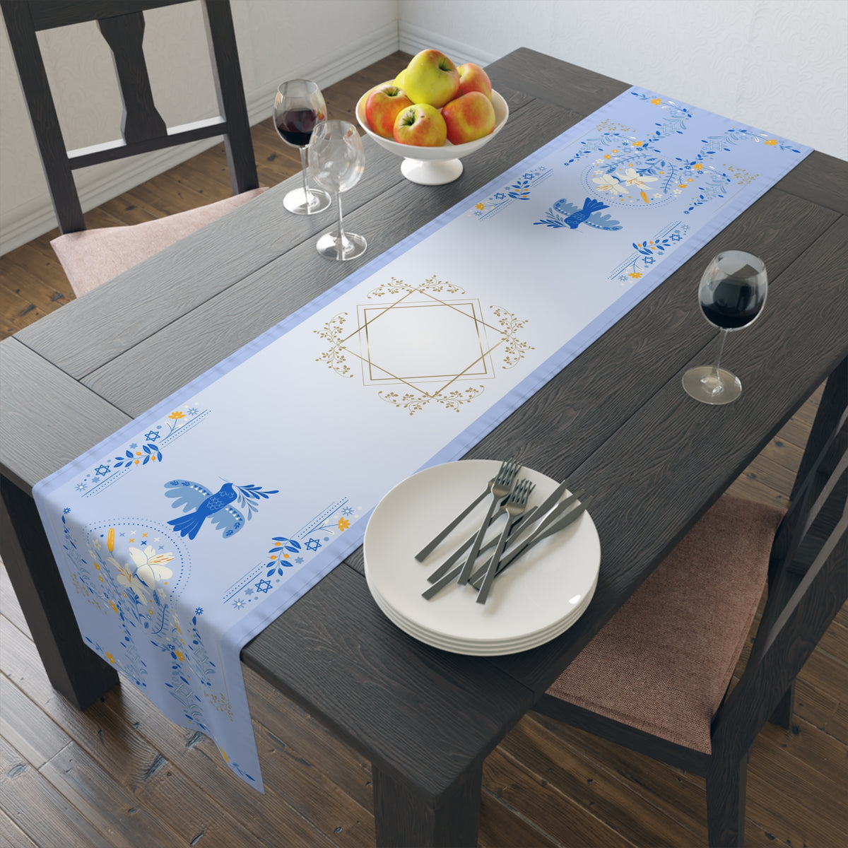 Peaceful Words | Hanukkah Table Runner (Cotton, Poly)