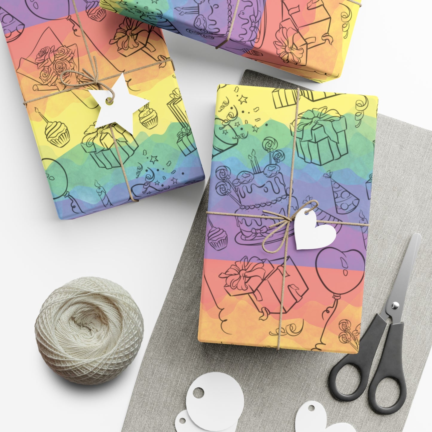 Party Time in Rainbow Gift Wrap Papers
