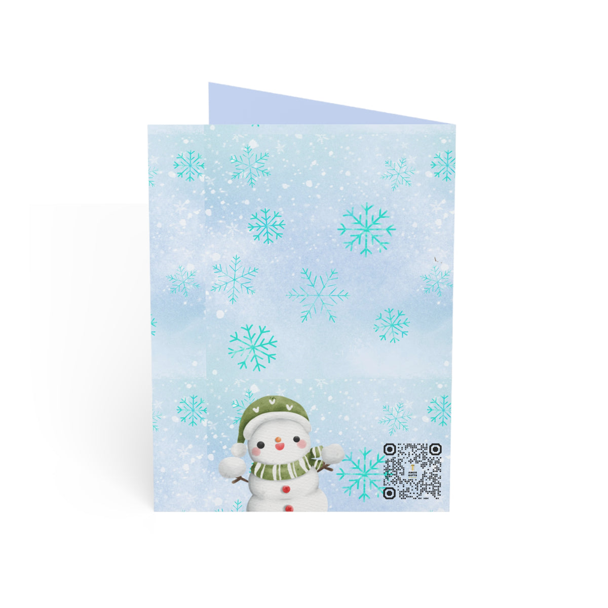 Snowmen at Play | Delightful & Personalized Winter Season Greeting Cards (1, 10 pcs)