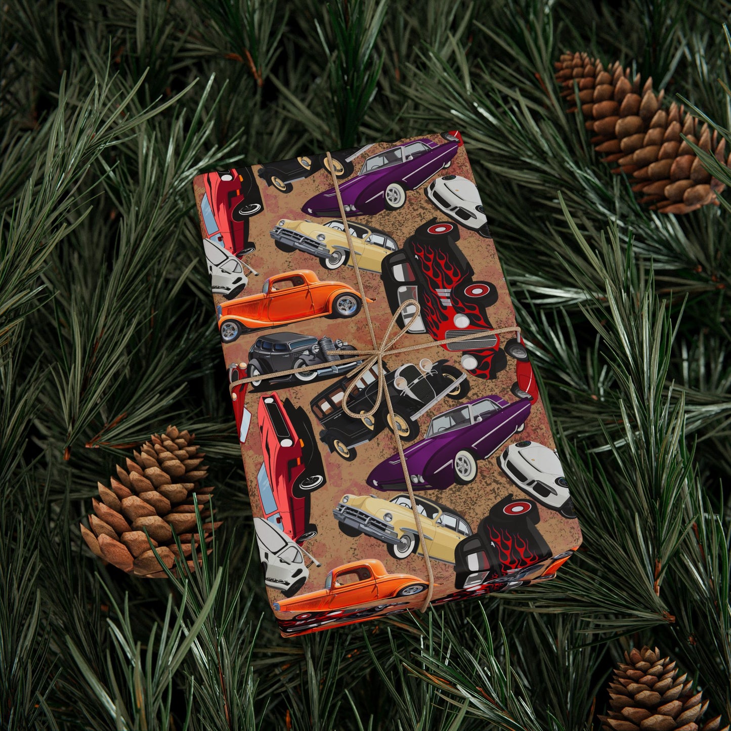 Vintage Cars Wrapping Paper Roll | Retro Classic Car Gift Wrap