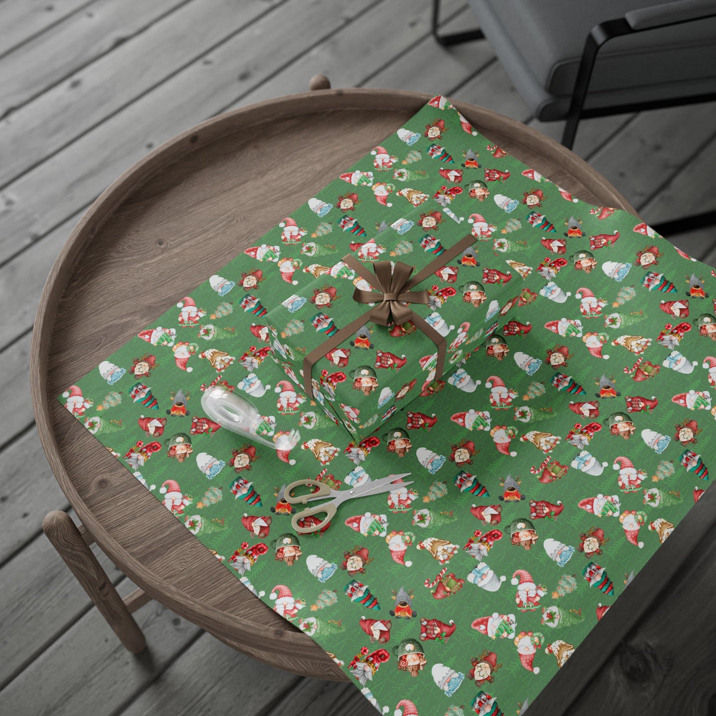 Wrapping Papers - Gnomemas Eve Delightful Gnomes Holiday Best Design
