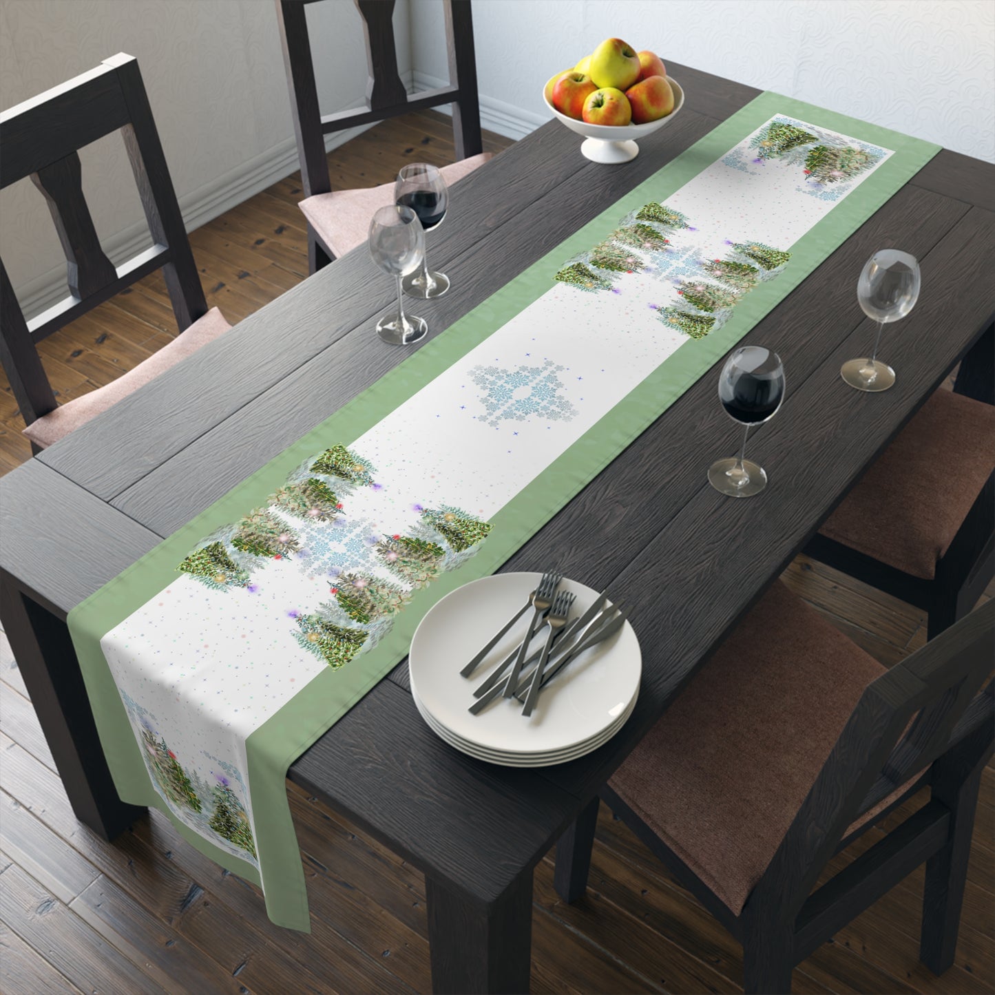 Table Runner | Christmas Tree Forest | Winter Solstice Enchanting Beauty (Poly)