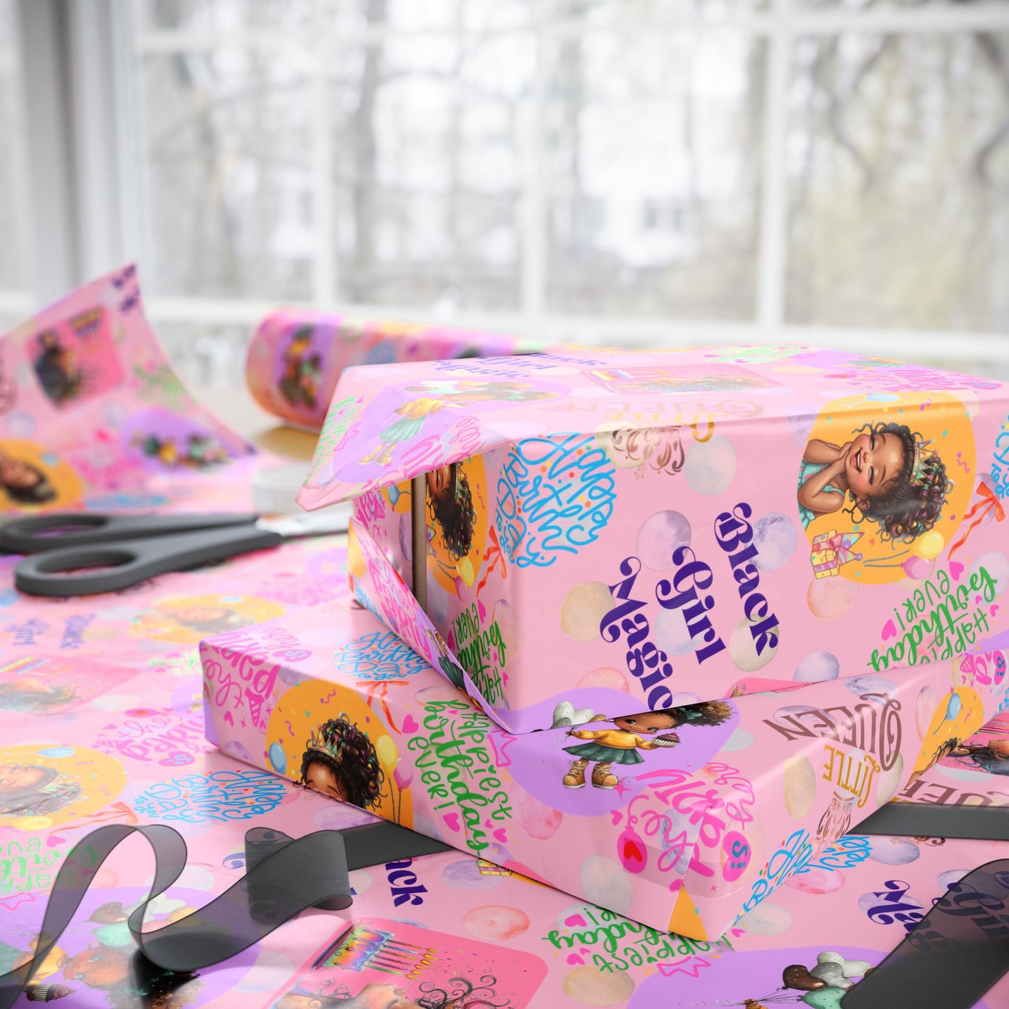 Little Queens Party |  Party Girl Wishes | Wrapping Paper