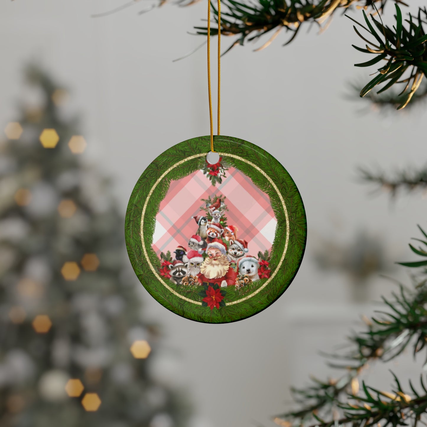 Santa & Critters | Heirloom Ceramic Ornaments (1pc, 3pcs, 5pcs, 10pcs)