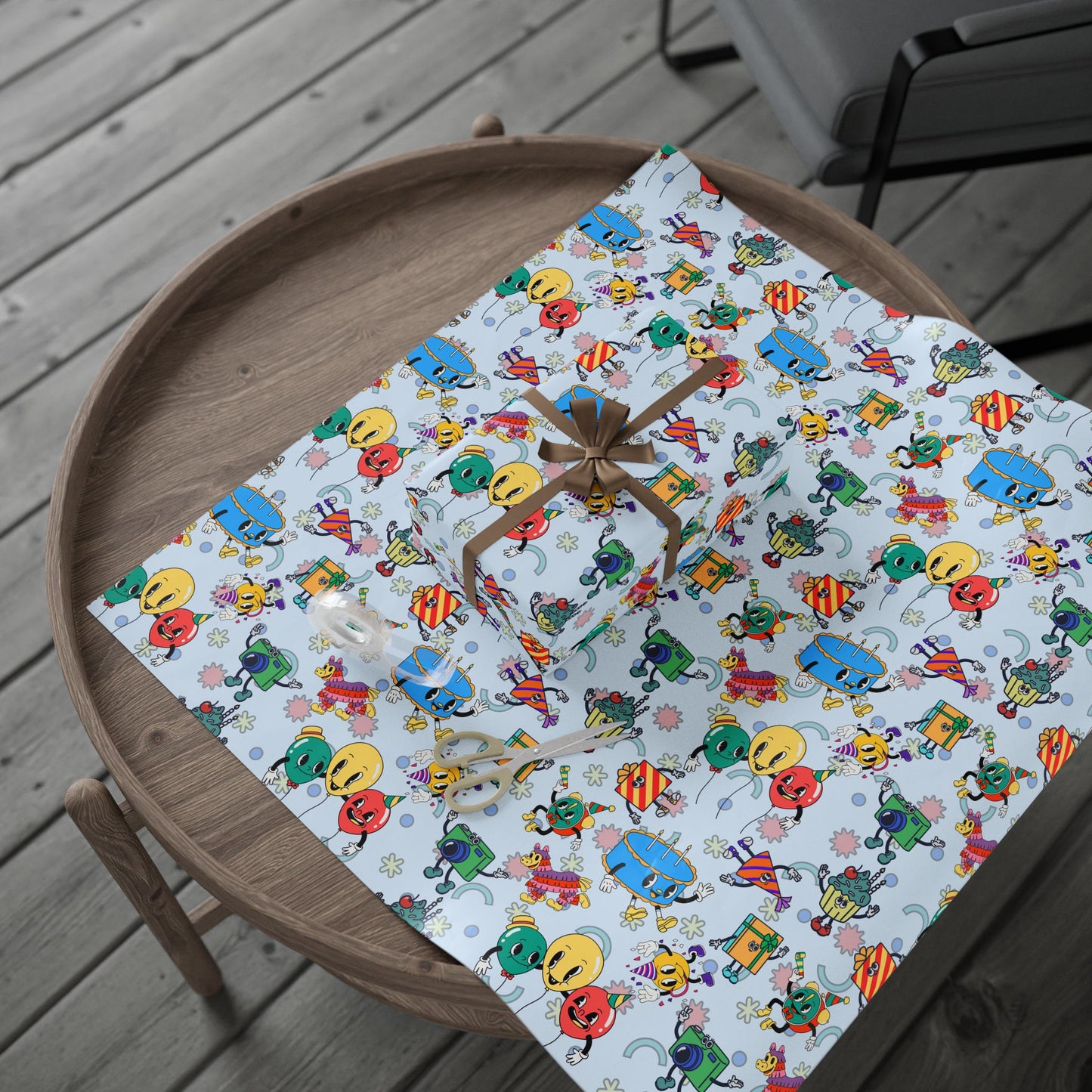 Loonies Birthday Party Gift Wrap | The Blue Funnies | Cartoonist Wrapping Paper