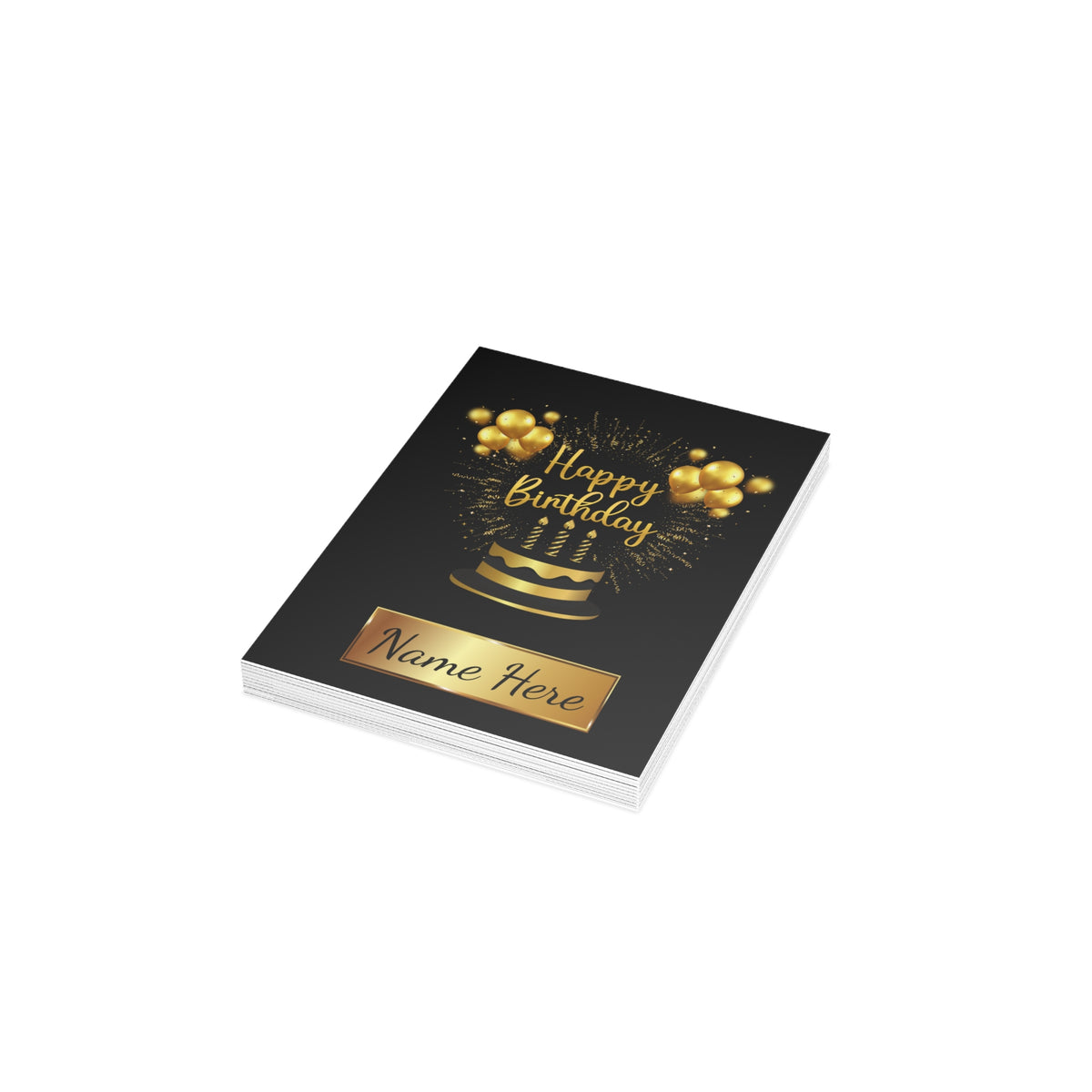 Birthday of Gold Cards | Custom B-Day | Notes from the Heart (1, 10 pcs)