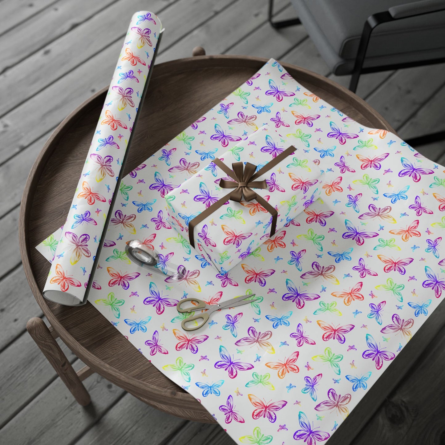 Butterfly Wrapping Paper — Baby Shower & Toddler Gift Wrap