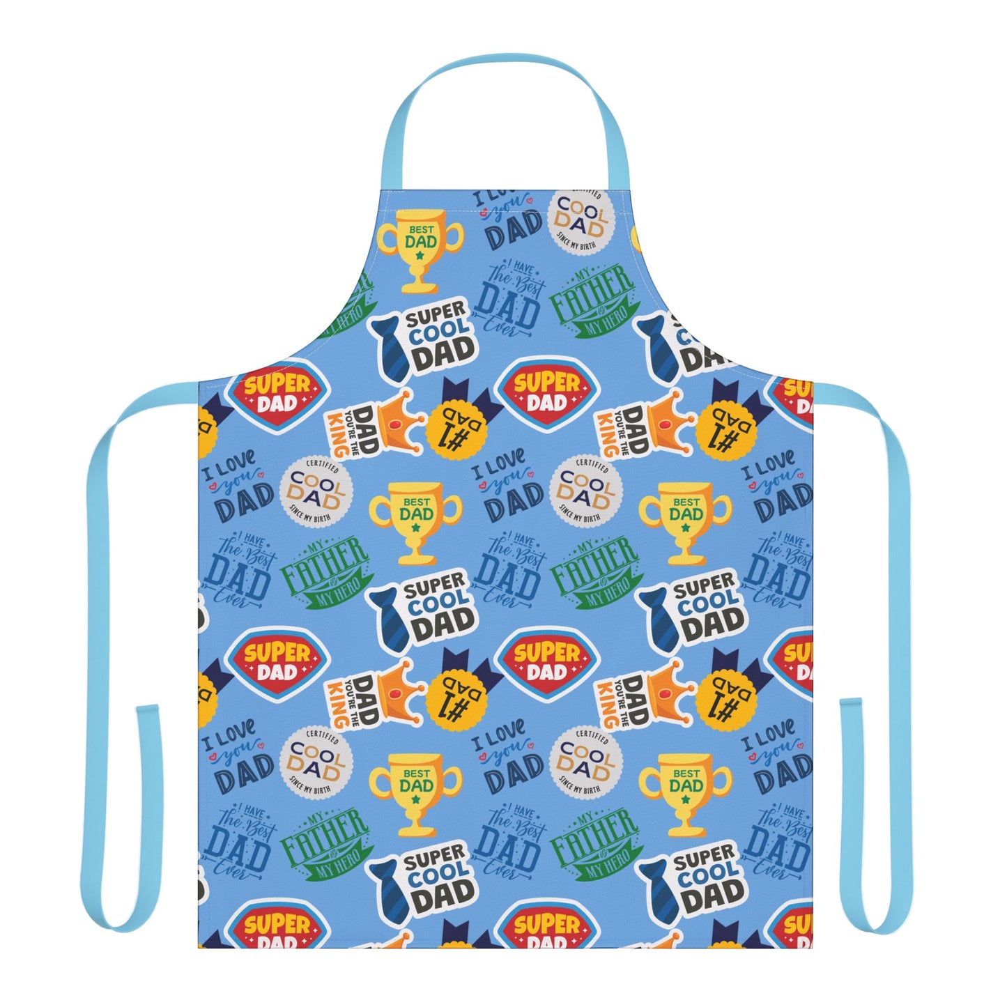 Dad Trophy Pattern Apron | Super Cool Dad Kitchen Apron