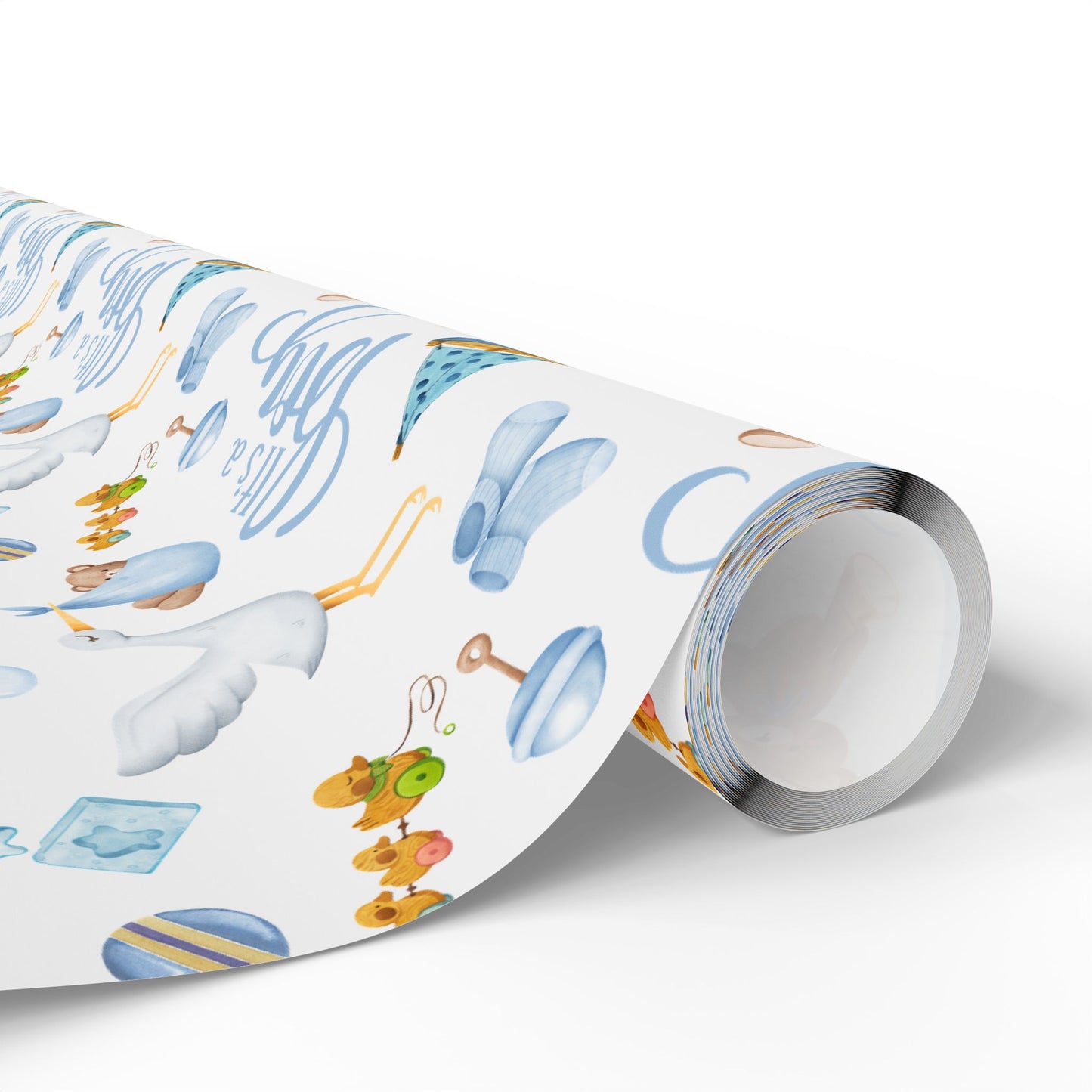 Baby Shower Gift Wrap — "It’s a Boy" Light Blue Wrapping Paper