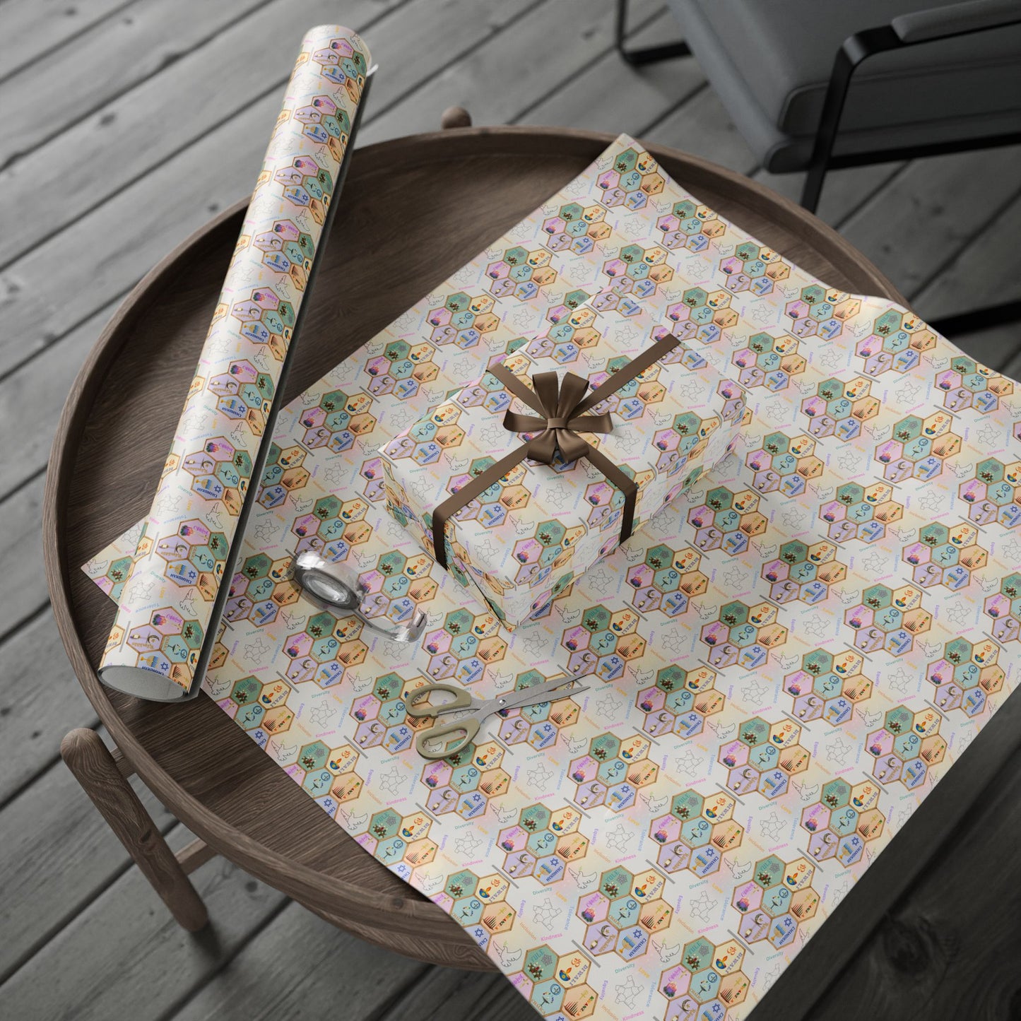 Wrapping Paper Set - Festival of Lights Winter Celebrations Coexist Love All Holidays with Lights