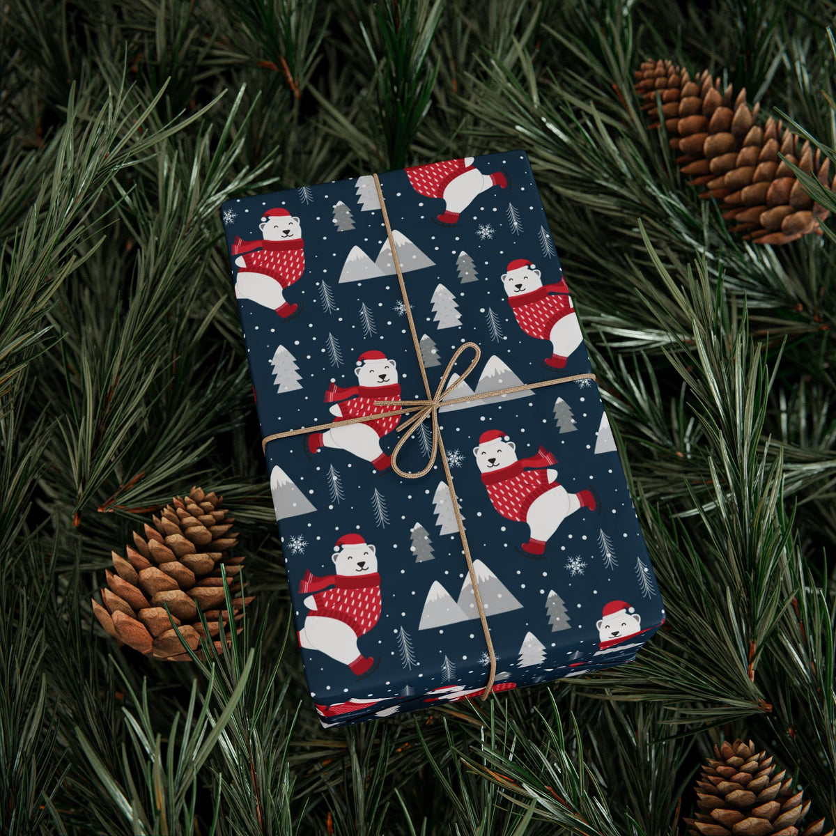 Polar Bear on Ice | Holiday Patterns Wrapping Paper
