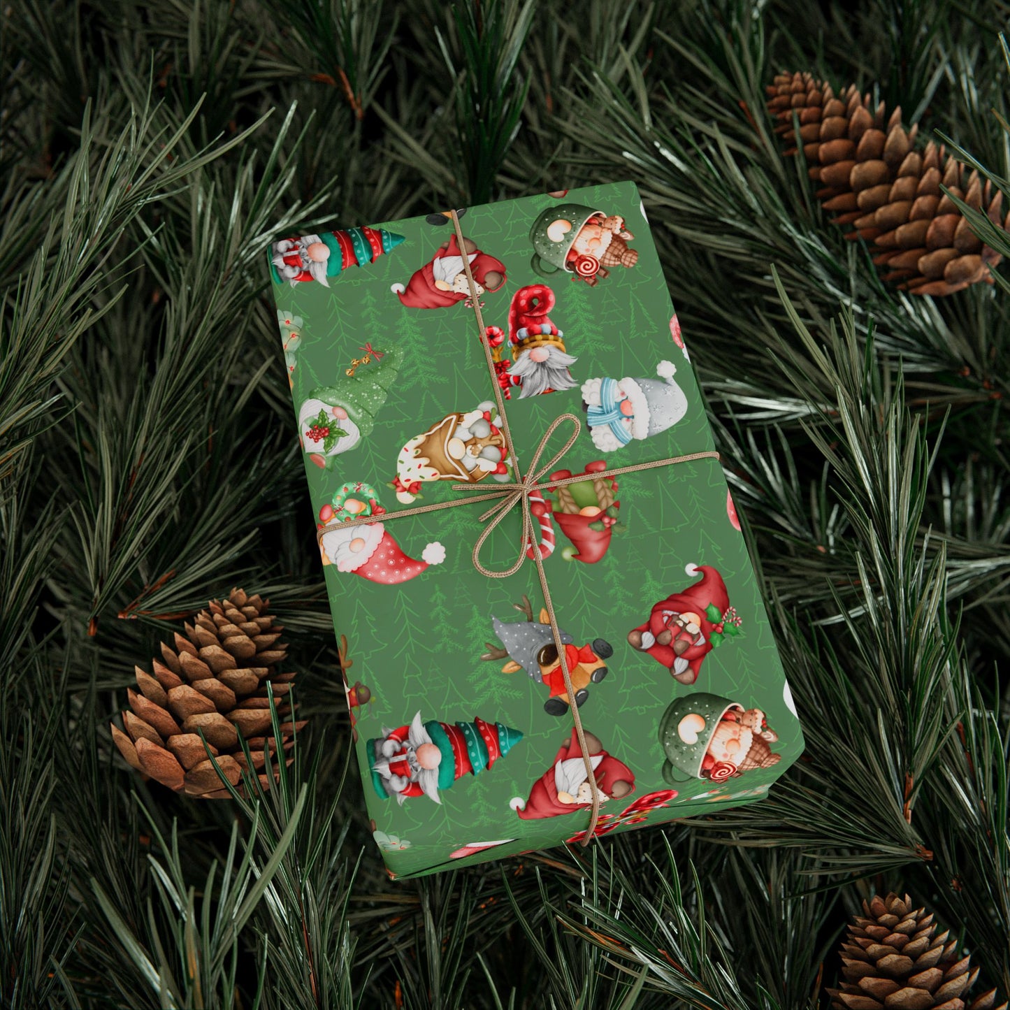Wrapping Papers - Gnomemas Eve Delightful Gnomes Holiday Best Design