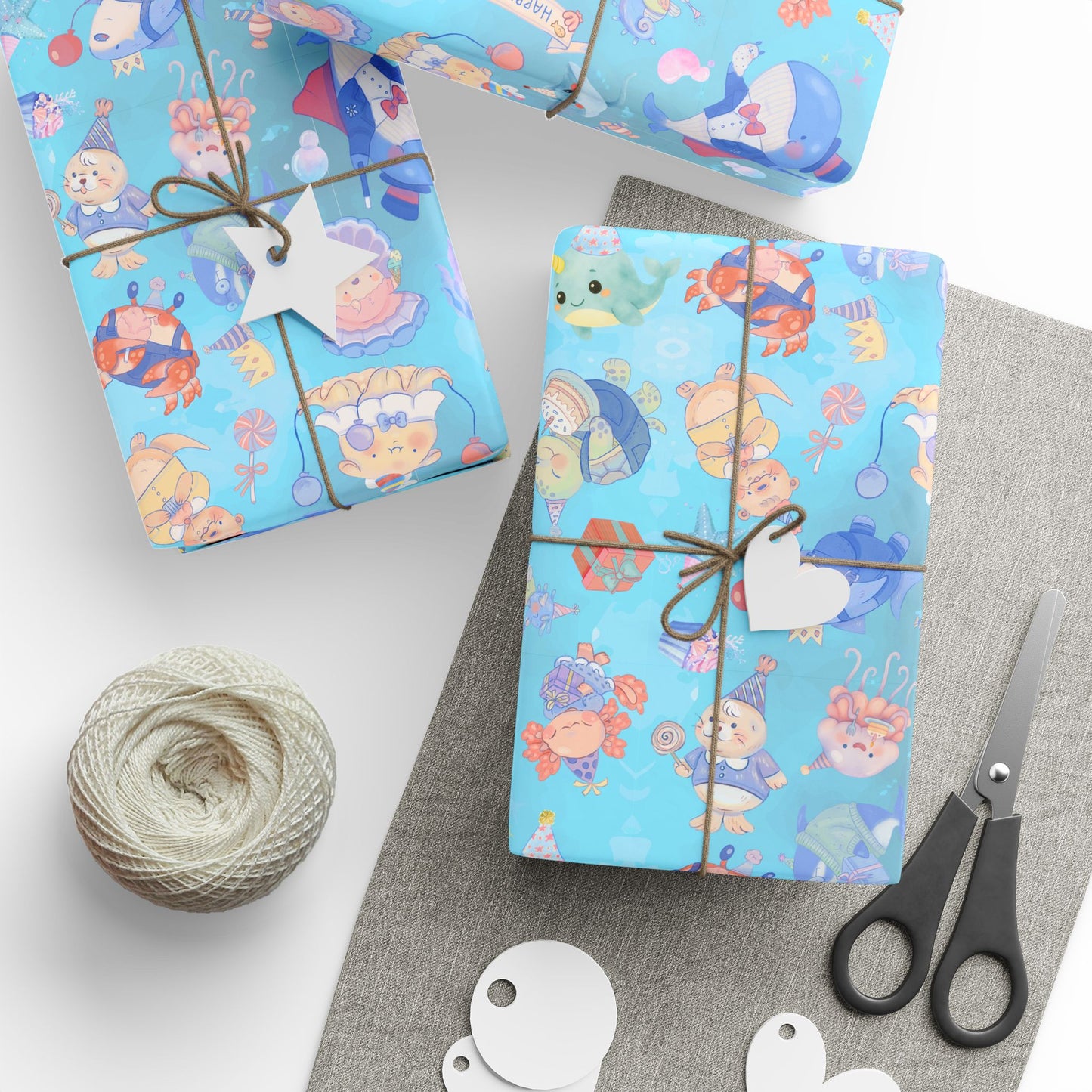 Under Water Party Gift Wrap | Cute Sea Critters | Wrapping Paper