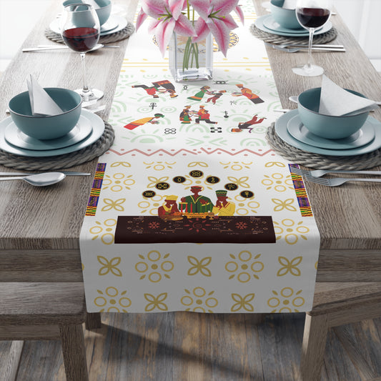 Table Runner - Village Values | What a Community Stand For, Kwanzaa Joyous Love Decor