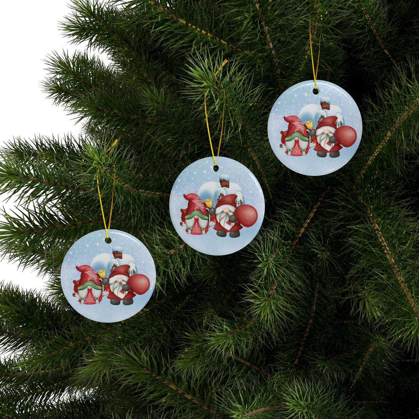 Gnome Claus and Mrs. Claus | Heirloom Ceramic Ornaments (1pc, 3pcs, 5pcs, 10pcs)