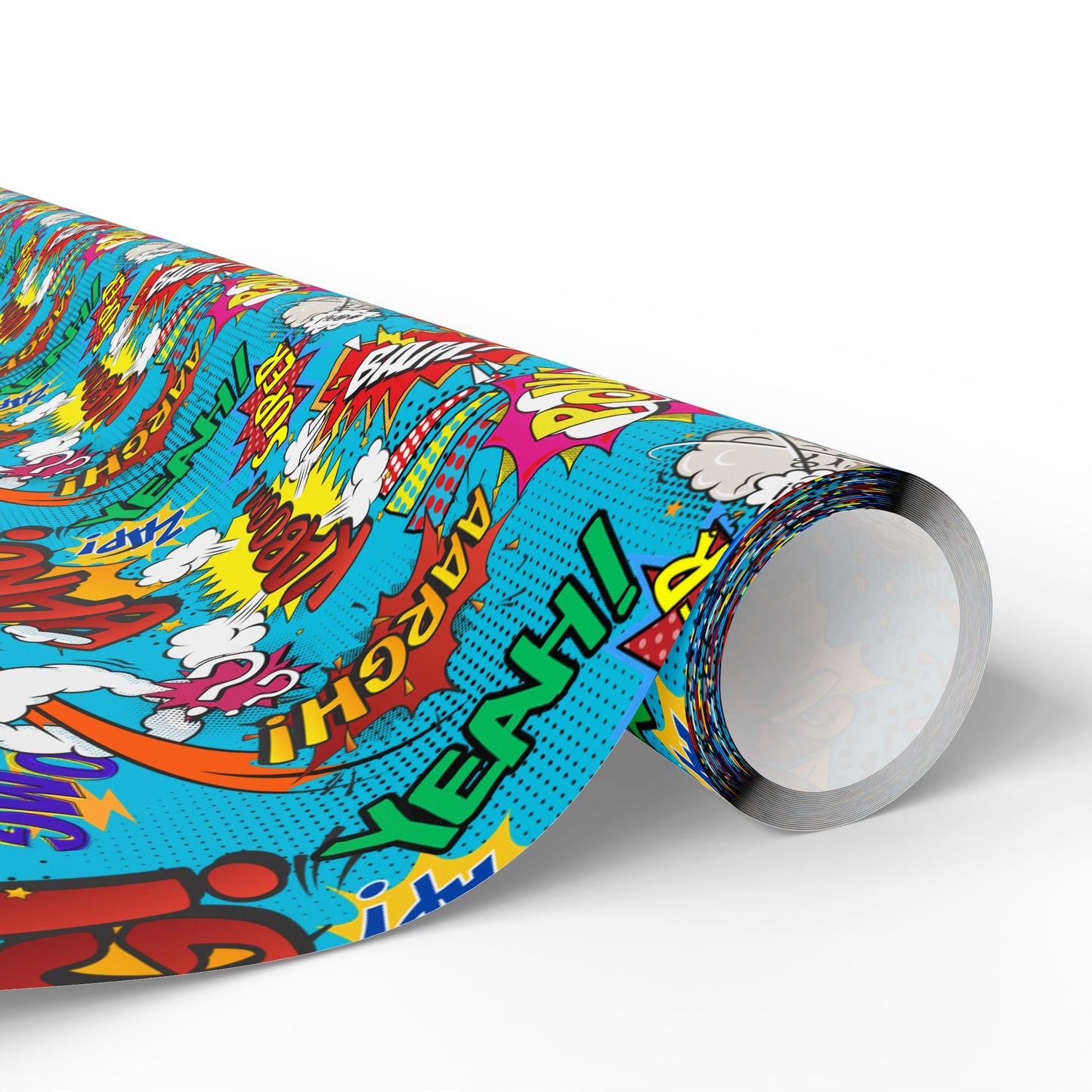 Crash Bang Comics Gift Wrap | Comic Zoom Wrapping Paper Roll | Colorful Pop Art Graphic Exploration