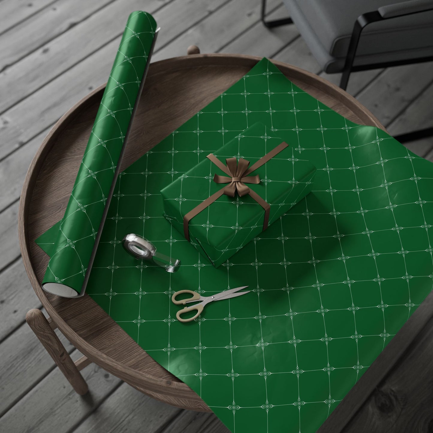 Lattice Green Wrapping Paper |  Simply Elegance Gift Wrap