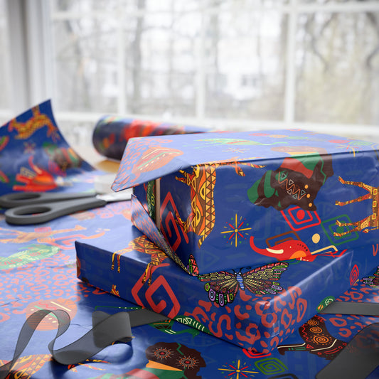 Wrapping Papers - Savannah Safari (Night Waters) Gift Wrap Papers Animals and Africa Prints Gift Wrap